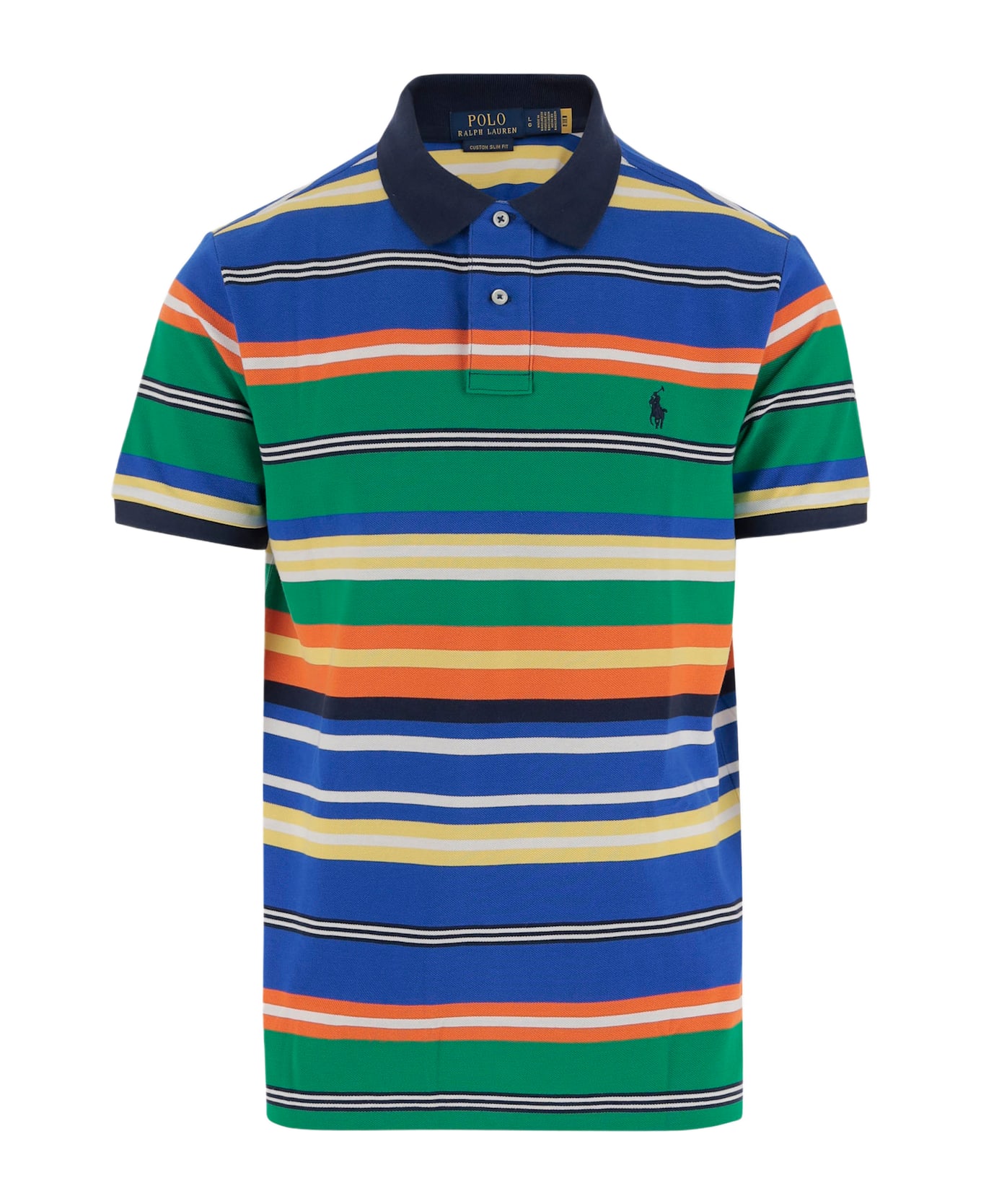 Polo Ralph Lauren Cotton Polo Shirt With Striped Pattern And Logo - MIulti