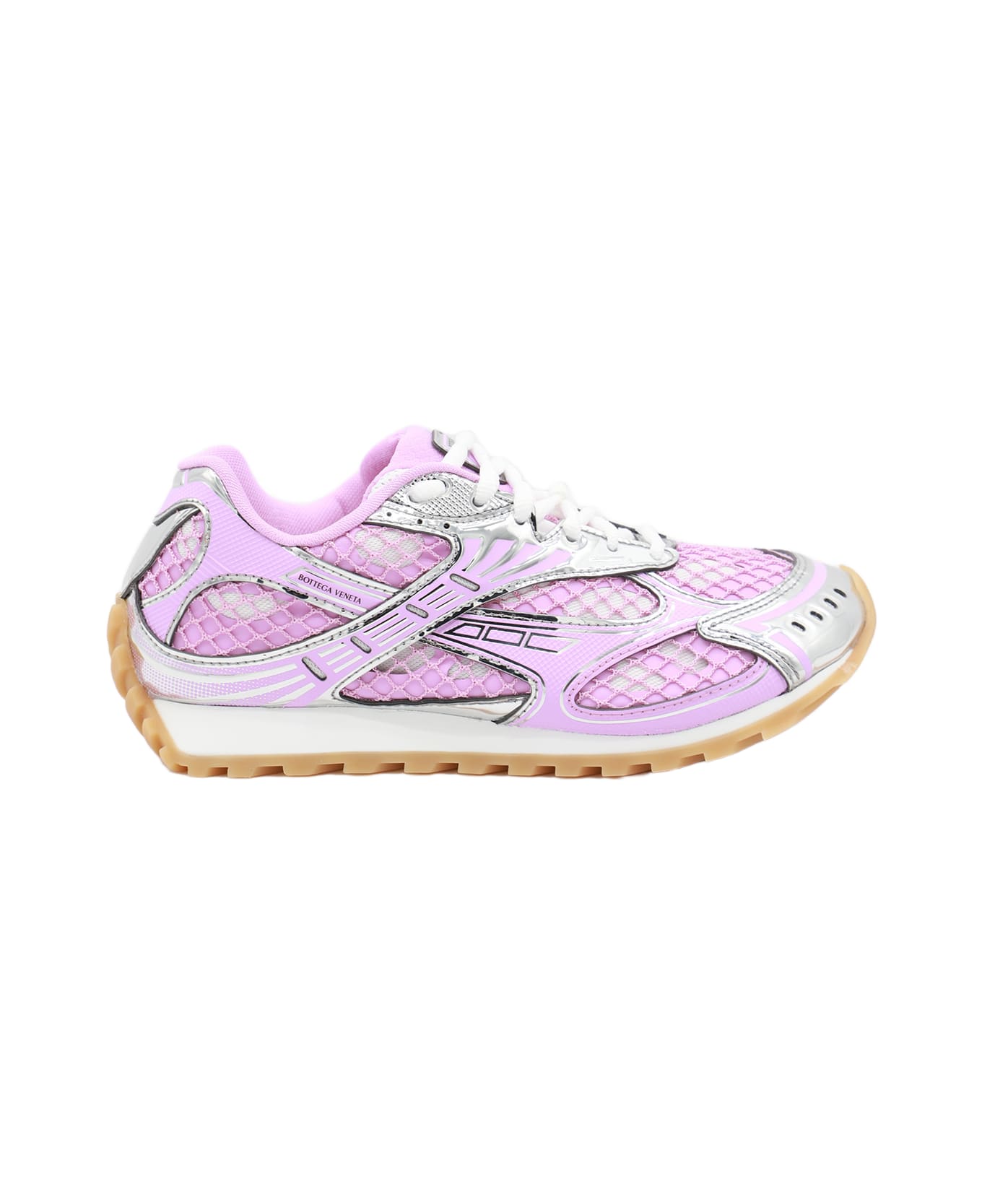 Bottega Veneta Pink And Silver Orbit Sneakers - Pink