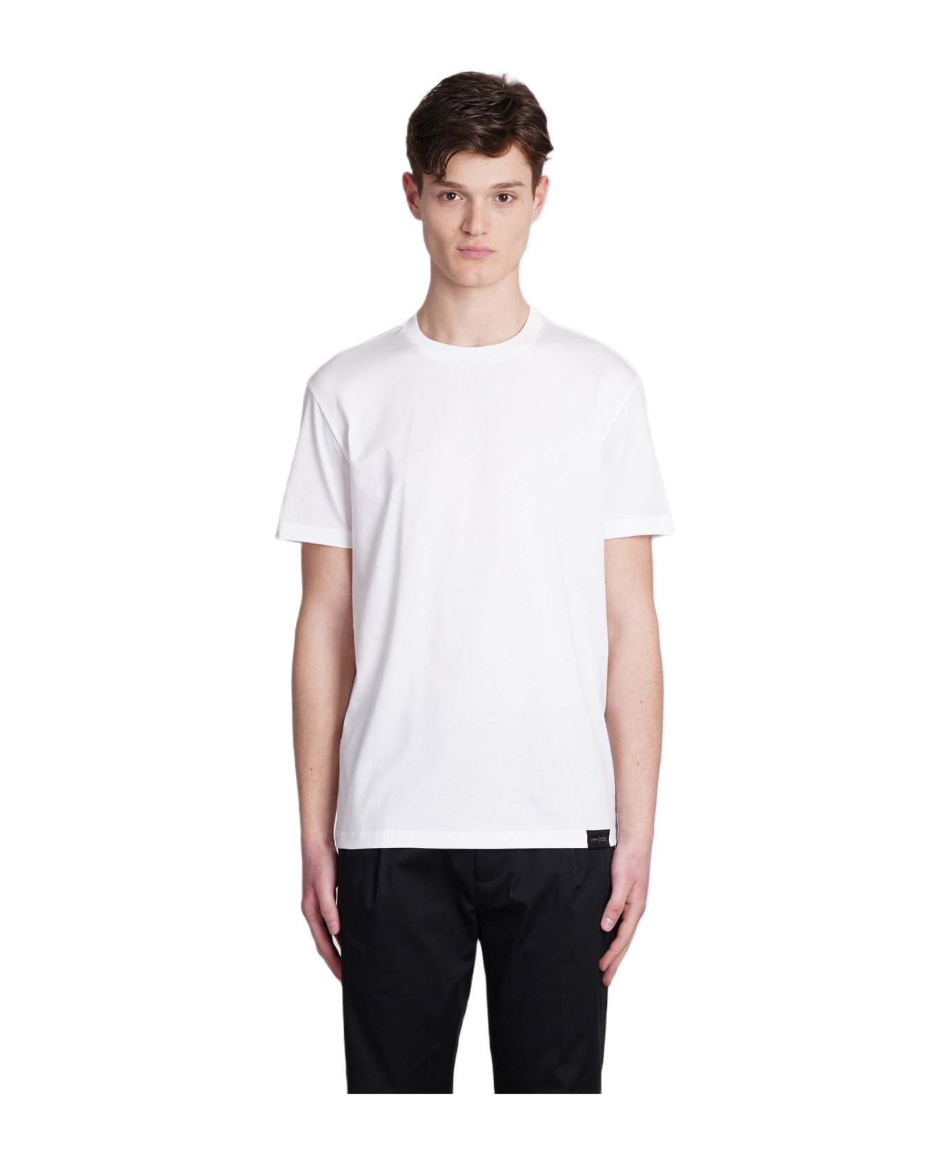 Low Brand B134 Basic T-shirt In White Cotton - white シャツ