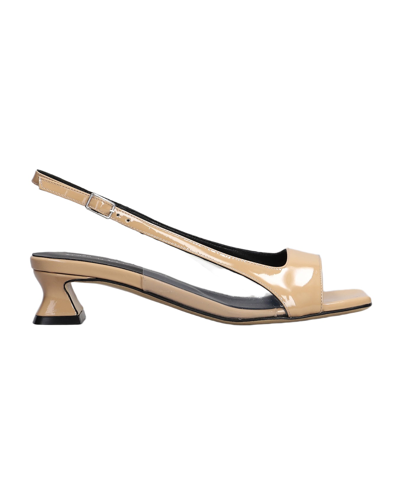 Alchimia Sandals In Beige Patent Leather - beige