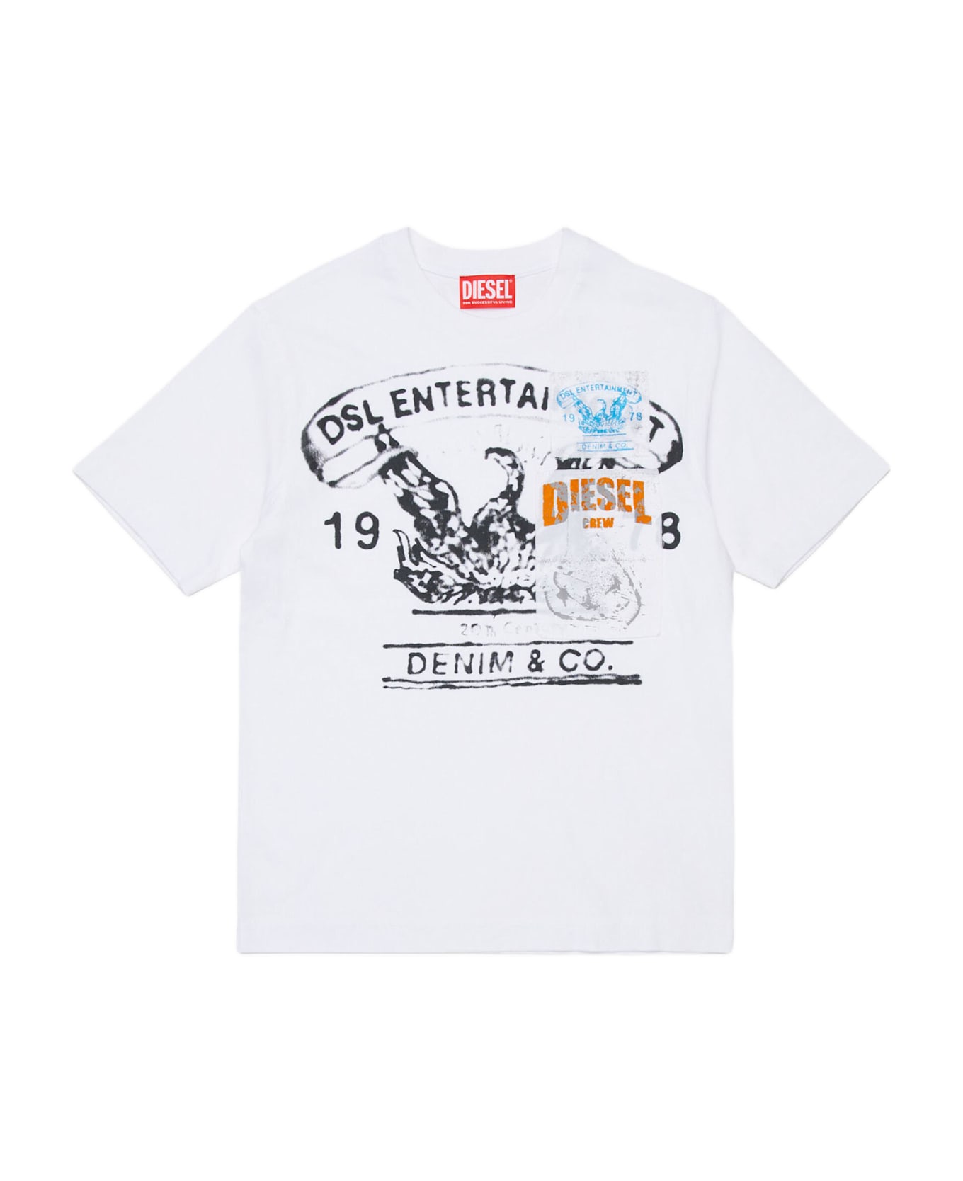 Diesel Tdersim Over Cotton T-shirt With Logo - White