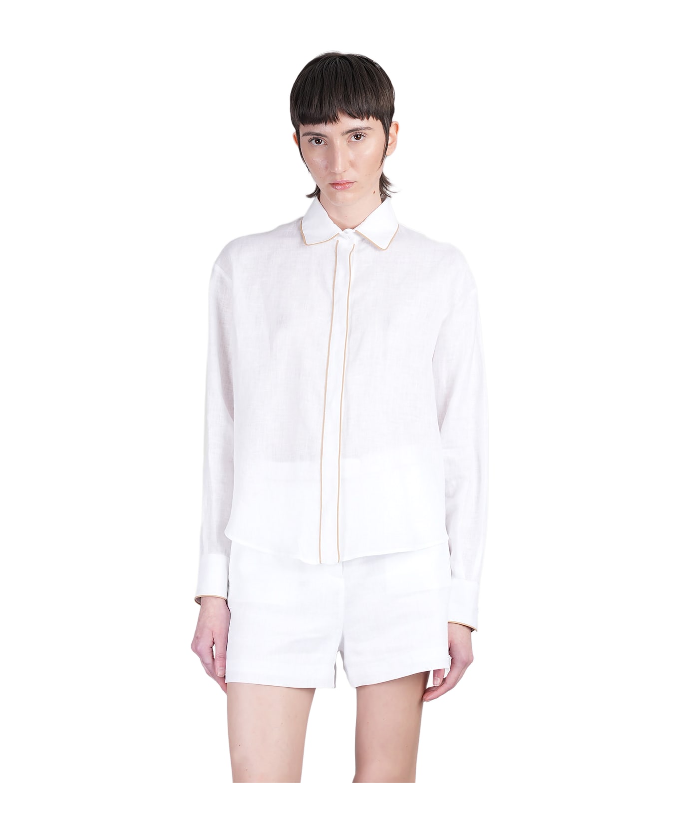 MVP Wardrobe Shirt In White Linen - white