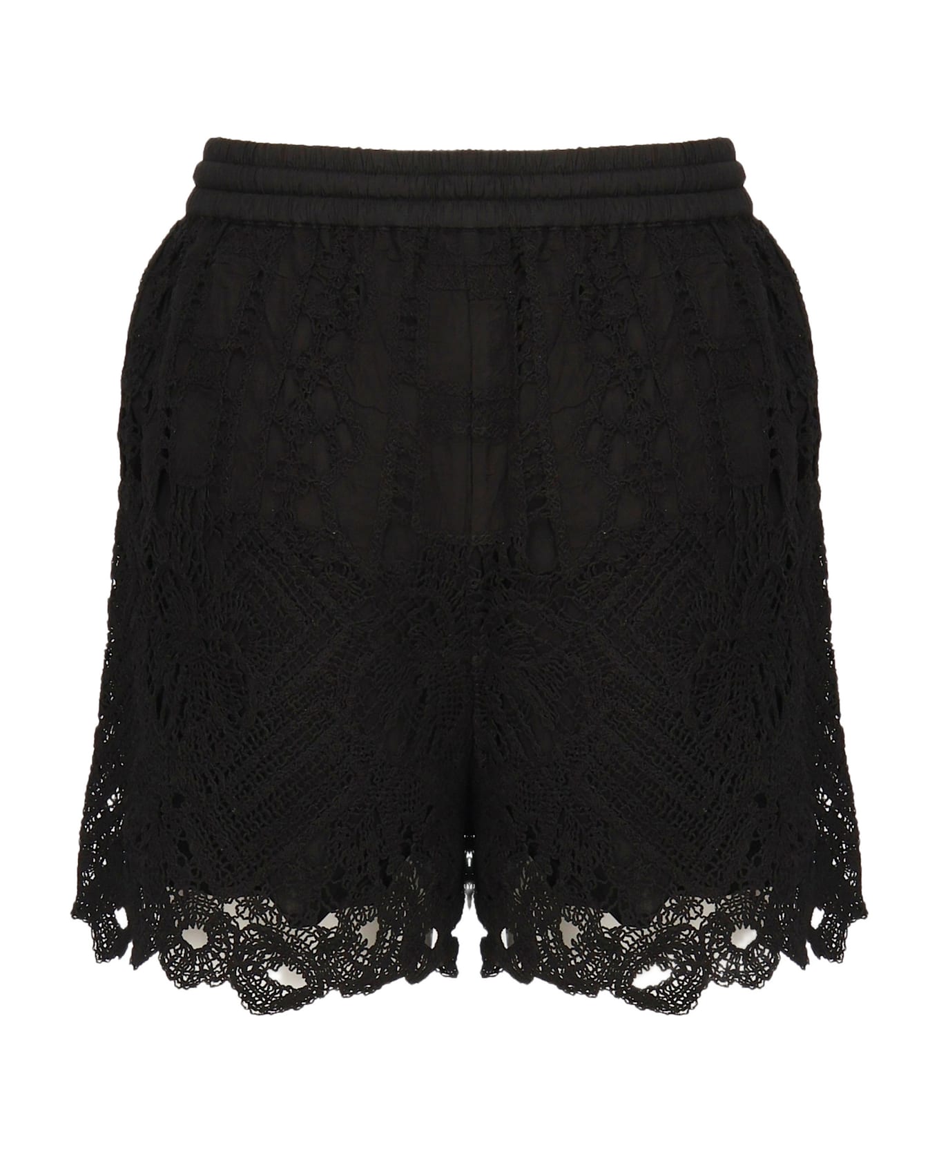 Pinko Macramé Openwork Shorts - Black