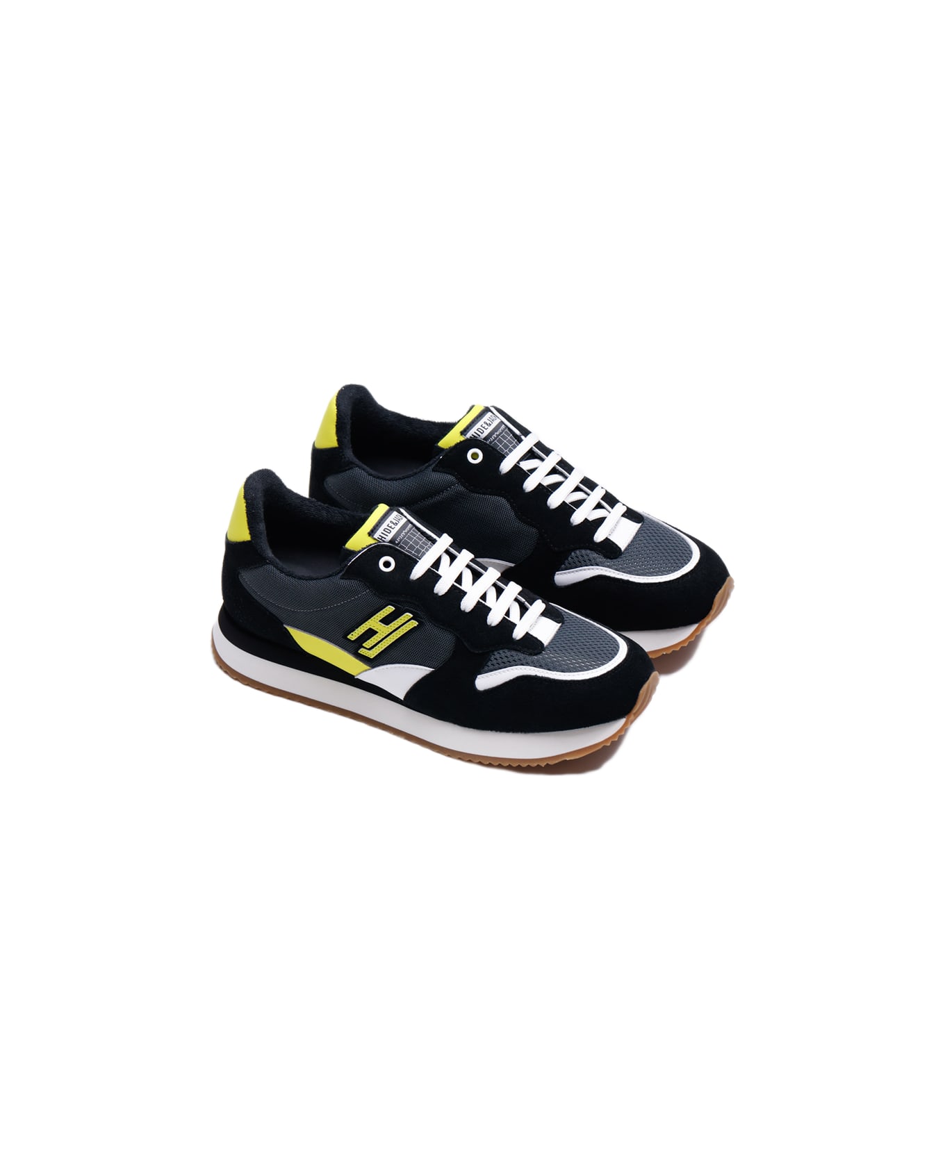 Hide&Jack Low Top Sneaker - Over Black Yellow スニーカー
