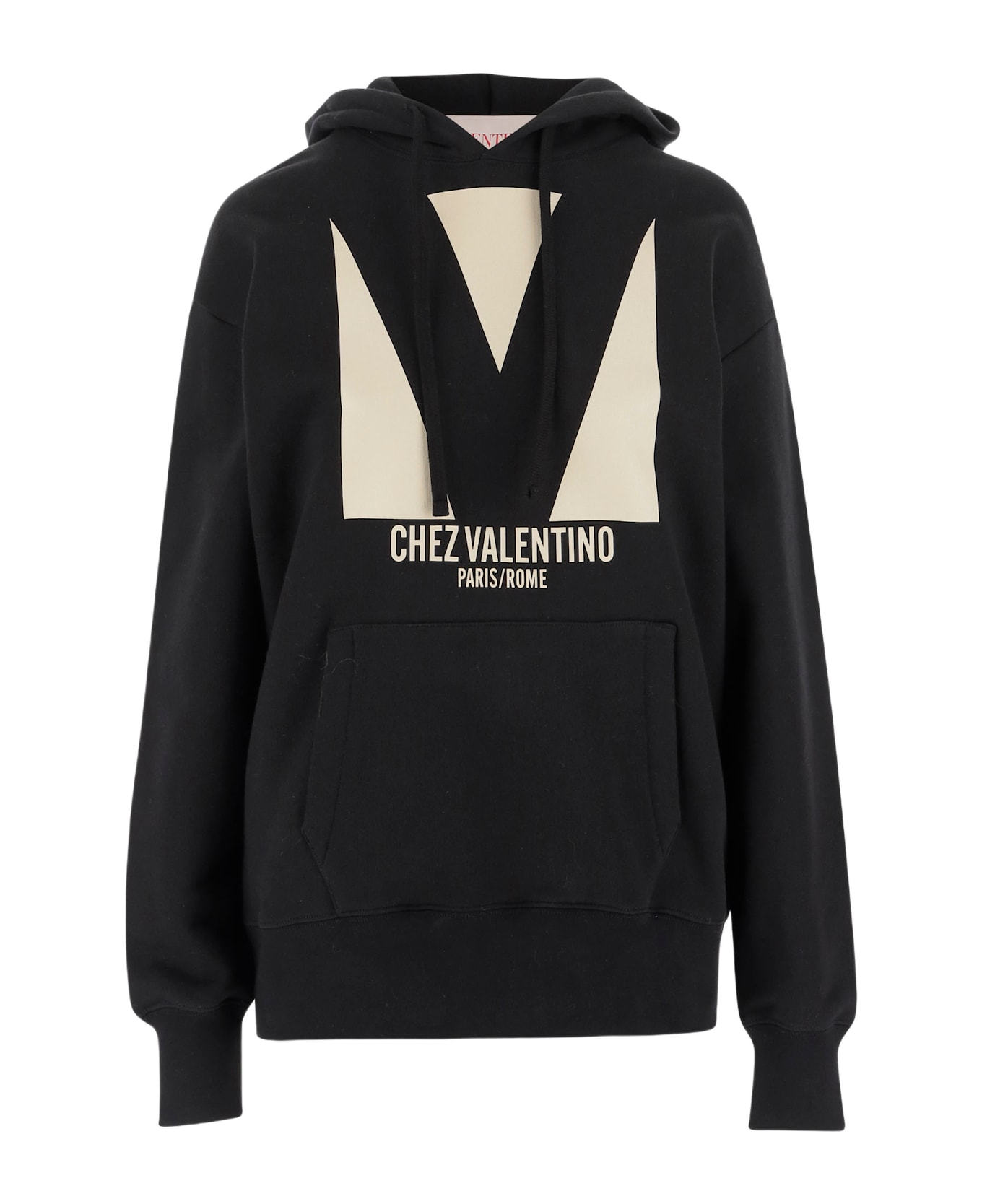 Valentino Garavani Chez Valentino Print Cotton Hoodie - Black