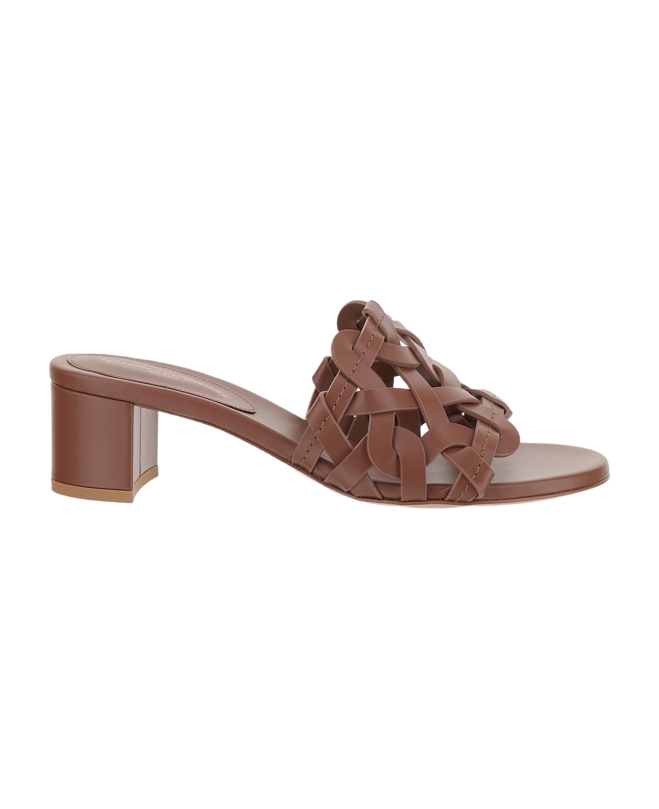 Gianvito Rossi Woven Leather Mules - Brown