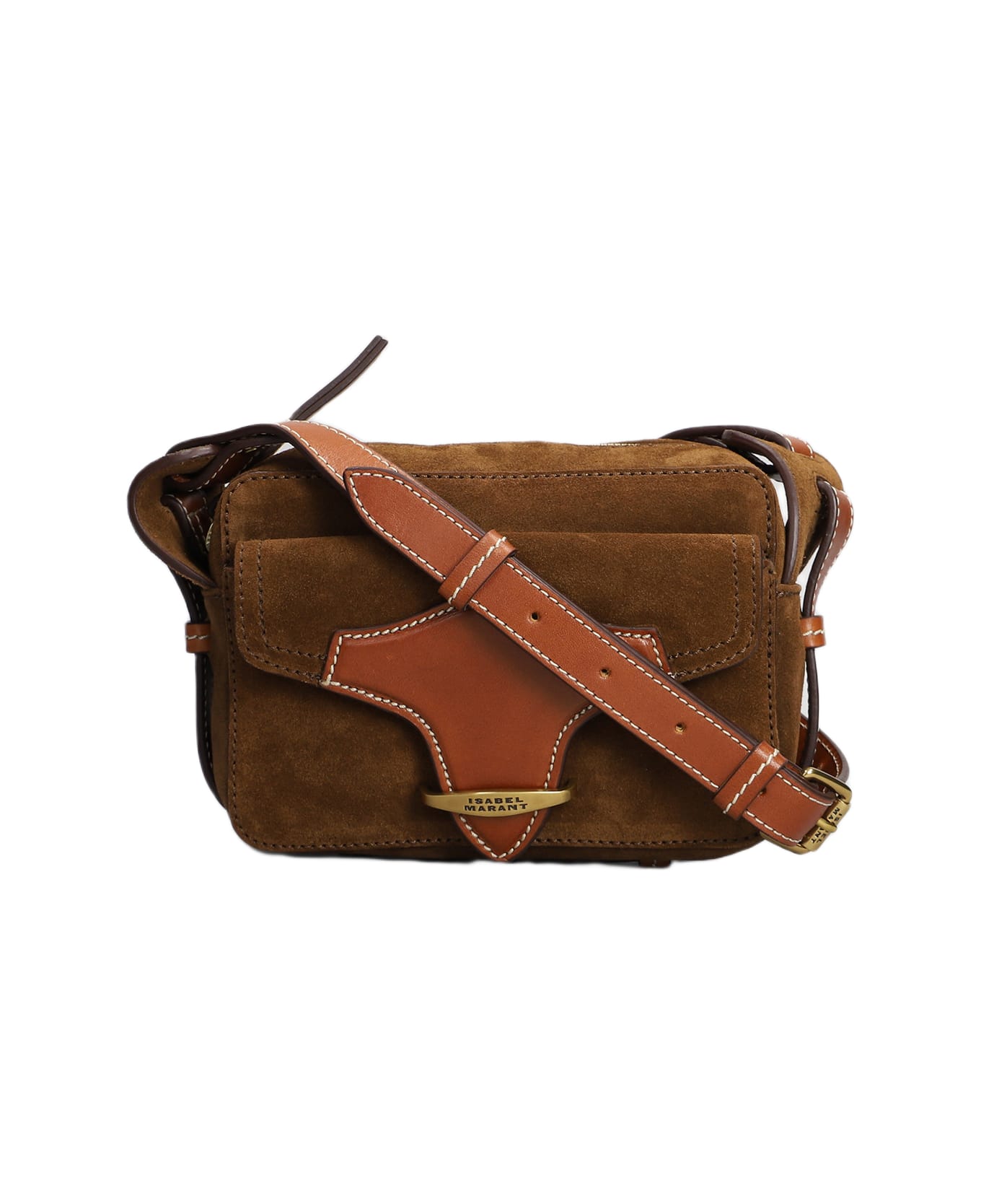 Isabel Marant Wasy Shoulder Bag In Brown Suede - brown