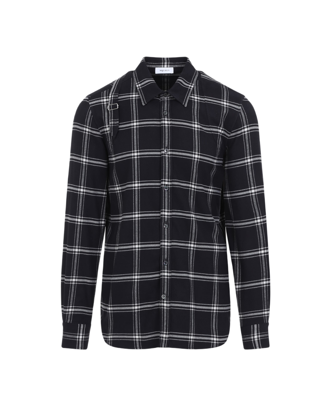 Alexander McQueen Twin Needle Harness Shirt - Black Ivory