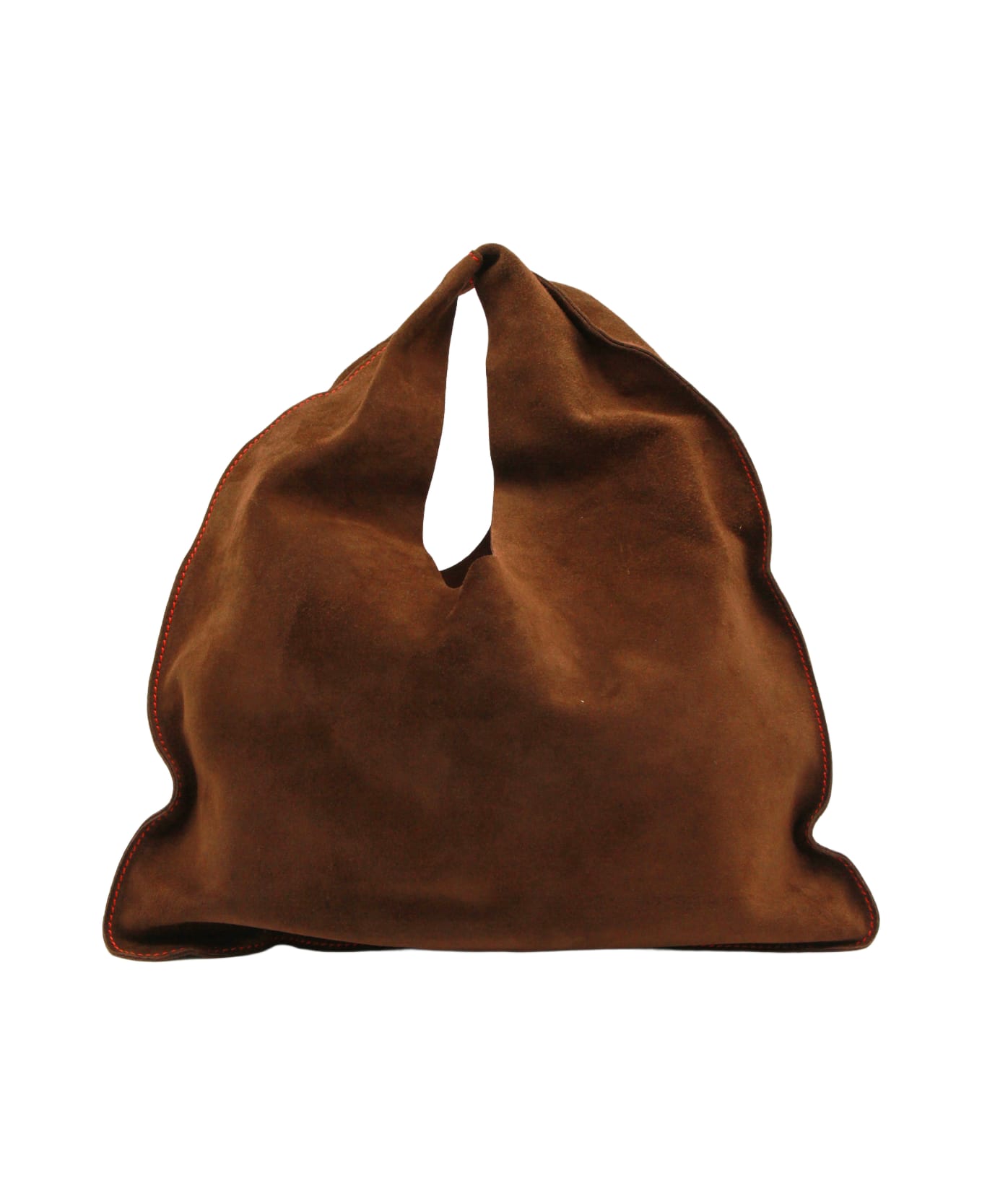 The Row Brown Leather Small Bindle Shoulder Bag - TOBACCO/RUBINO