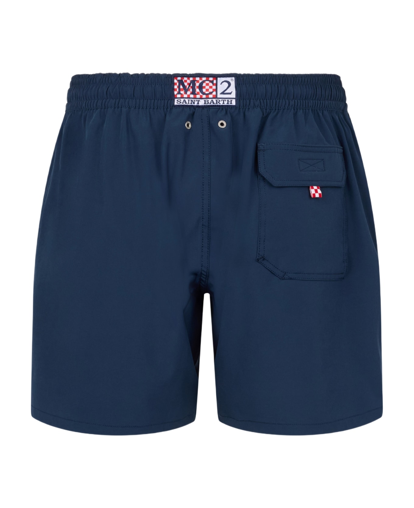 MC2 Saint Barth Comfort Classic Stretch Swim Shorts With Dal Padel Alla Brace Embroidery | Insulti Luminosi Special Edition - BLUE