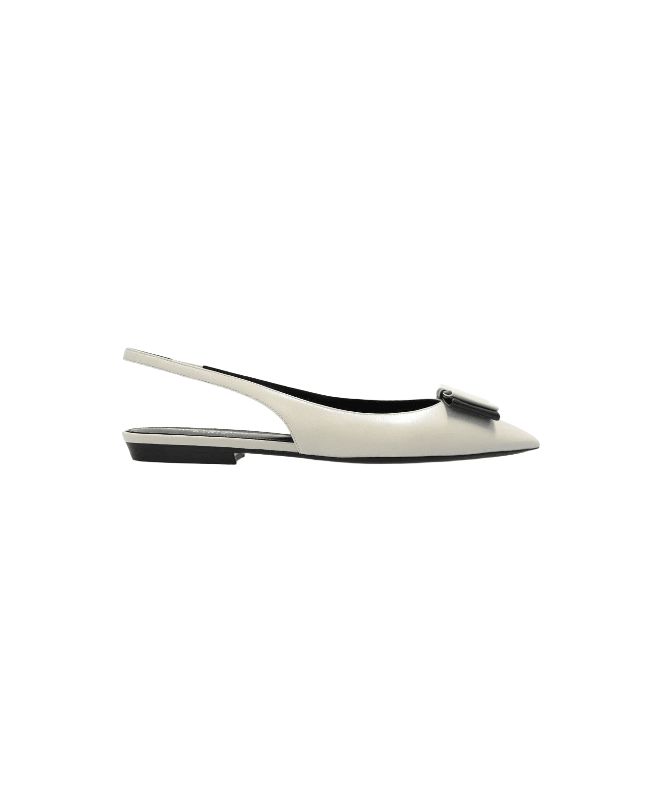Saint Laurent 'anais' Leather Flats - White