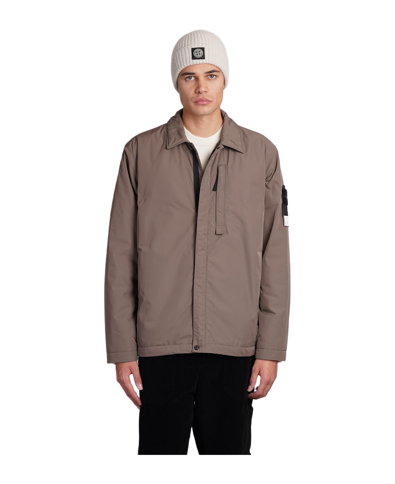 Stone Island Casual Jacket In Brown Polyester - brown