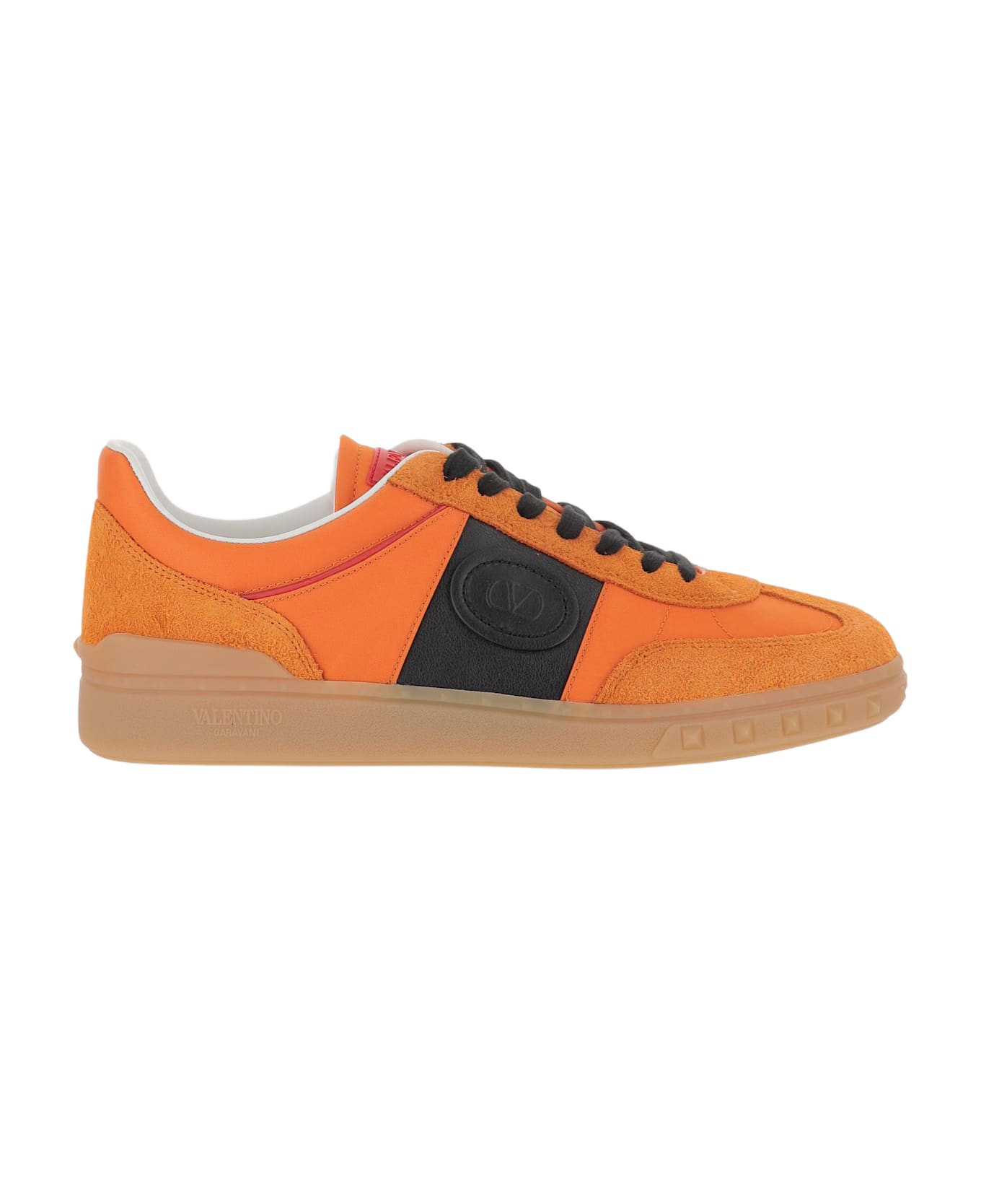 Valentino Garavani Leather Sneaker - Pumpkin/nero/coral Red