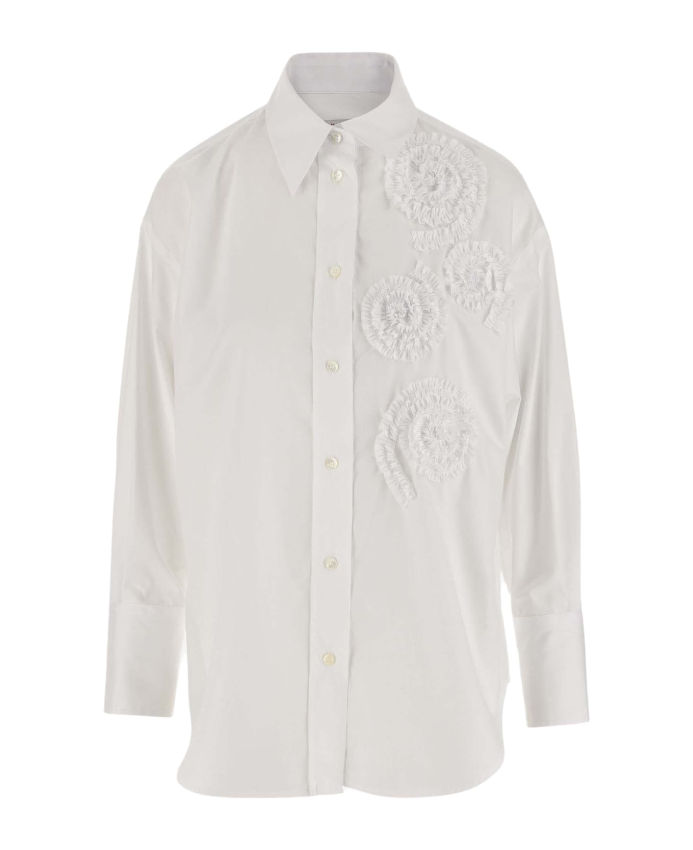 Alberto Biani Cotton Shirt With Embroidery - White シャツ