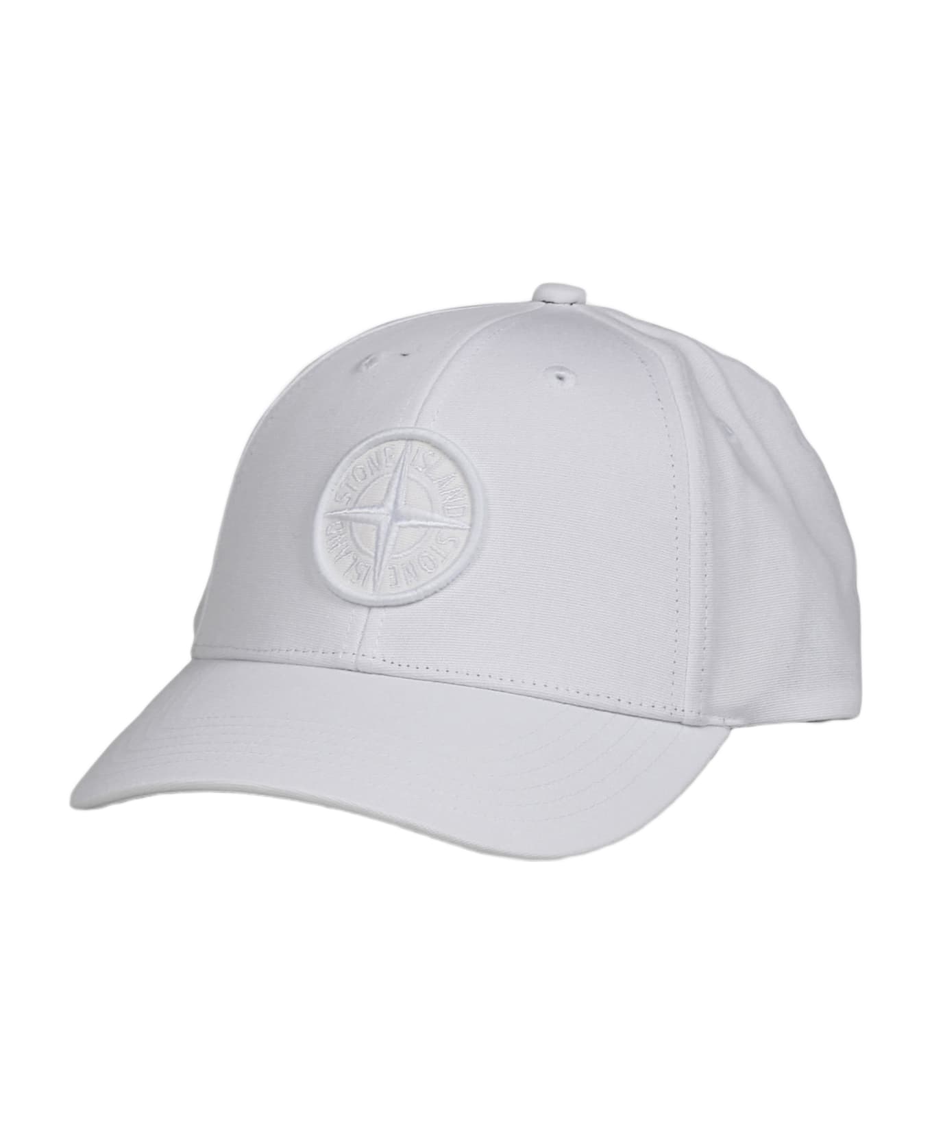 Stone Island Compass Embroidered Hat - White