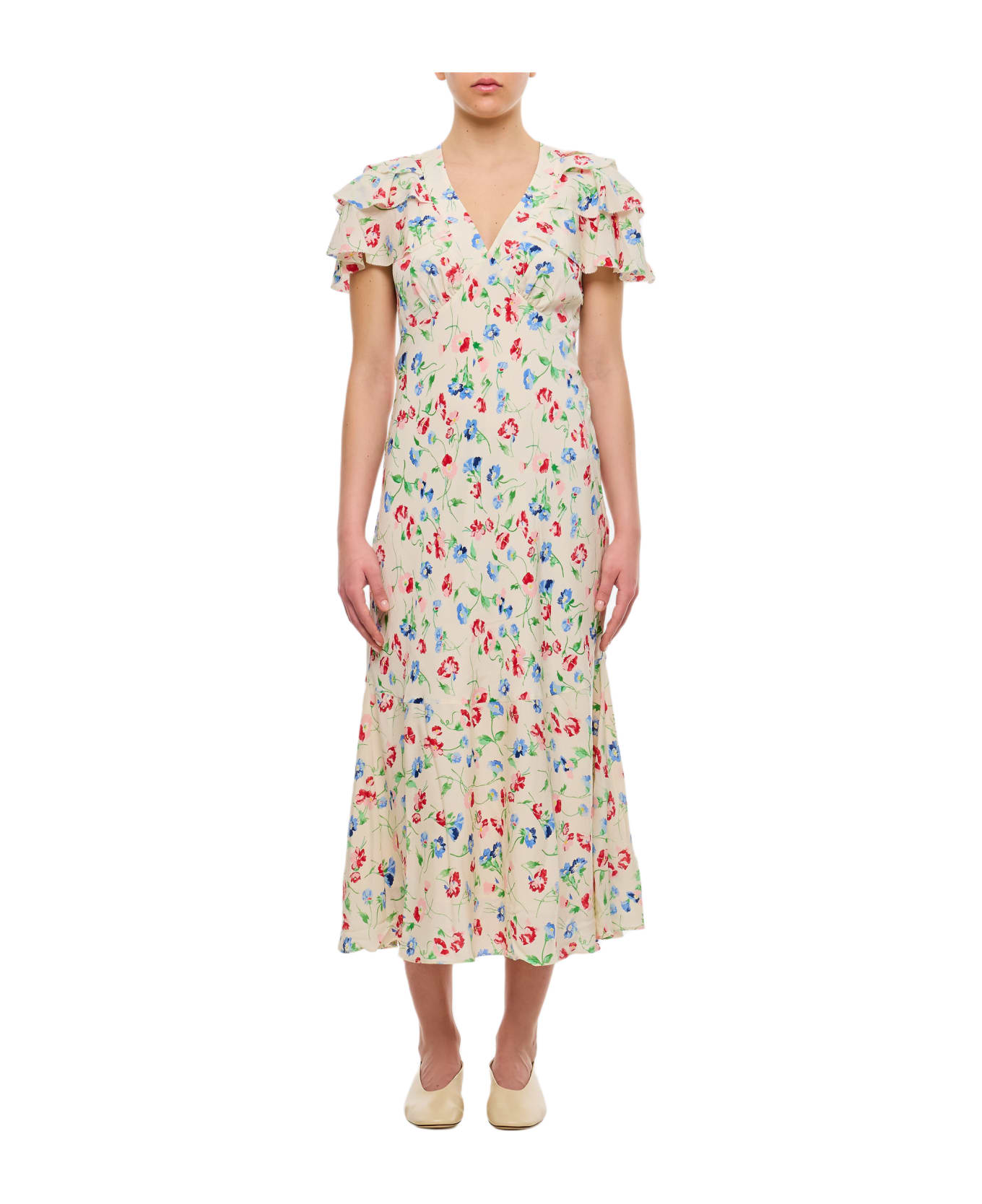 Polo Ralph Lauren Short Sleeves Midi Dress - MultiColour