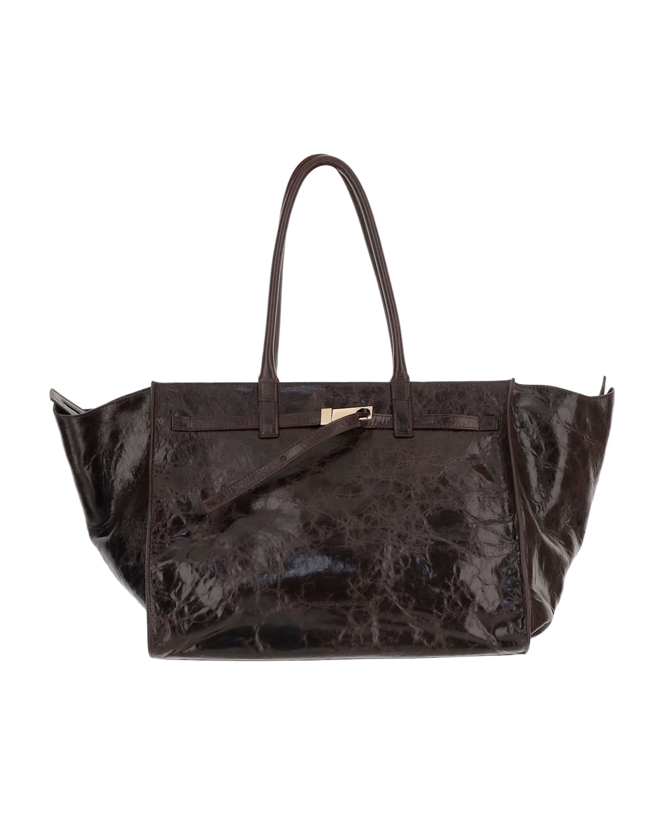 Benedetta Bruzziches Mame Weekend Leather Bag - Marrone scuro