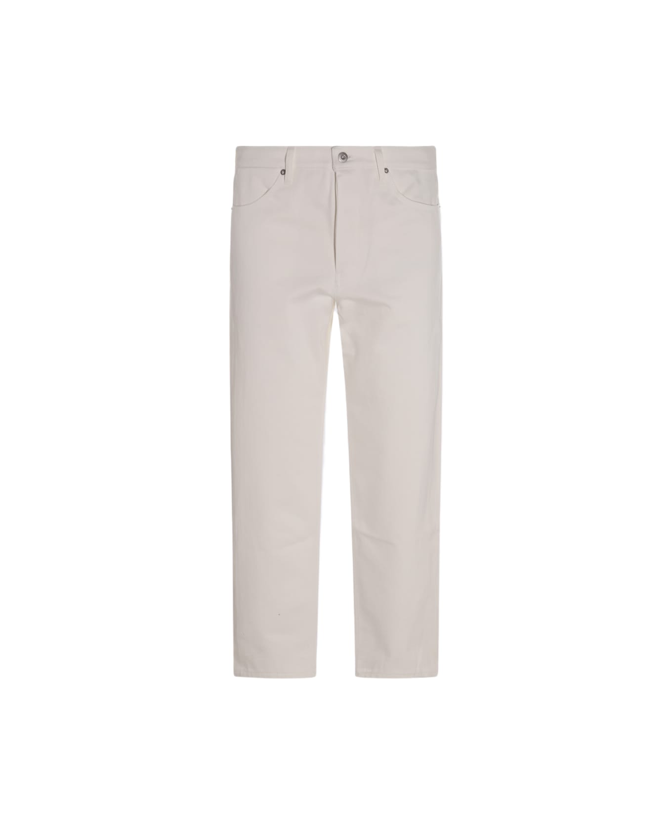 Jil Sander White Cotton Jeans - PORCELAIN