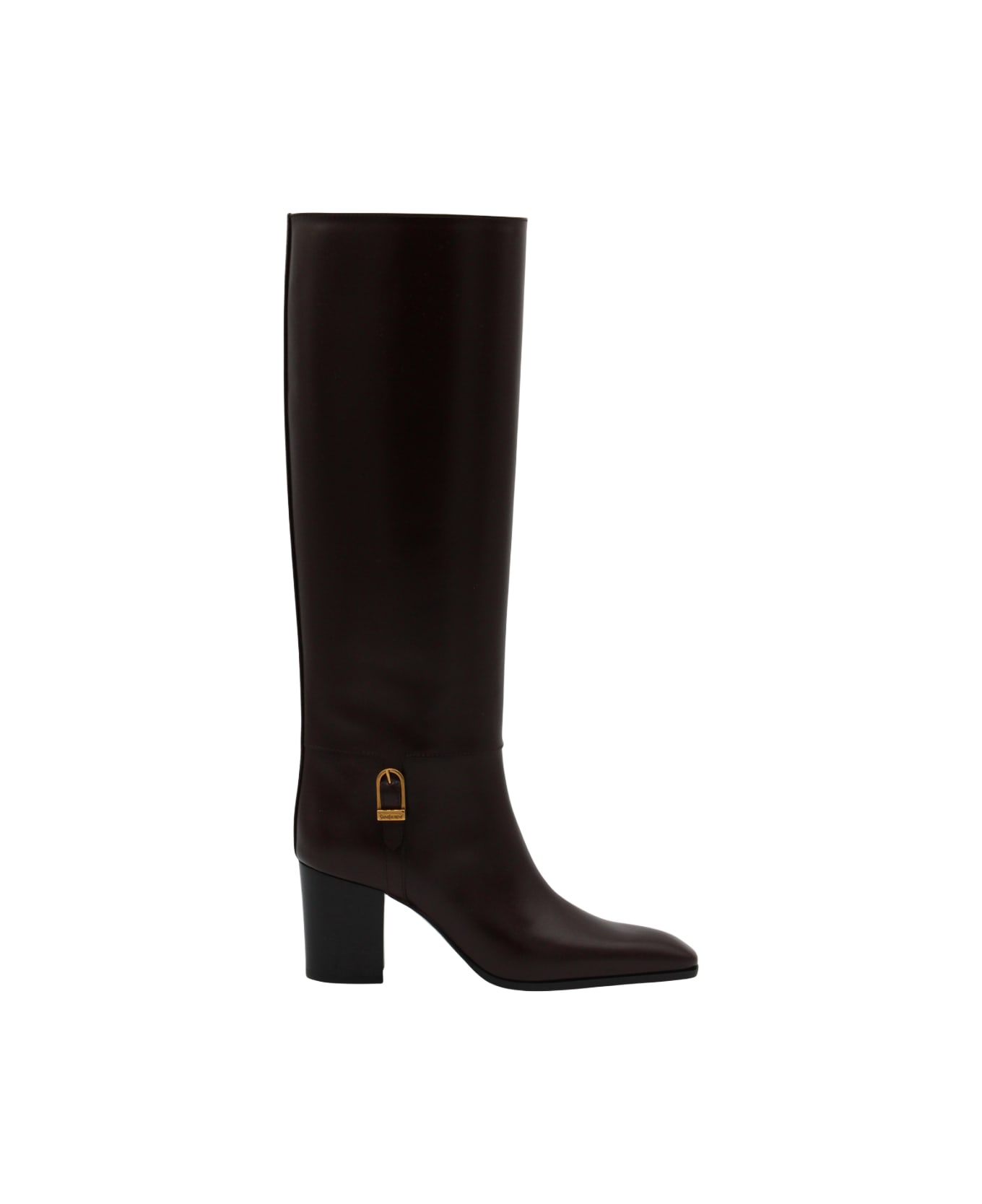 Saint Laurent Brown Julia 70 Boots - DEEP WINE