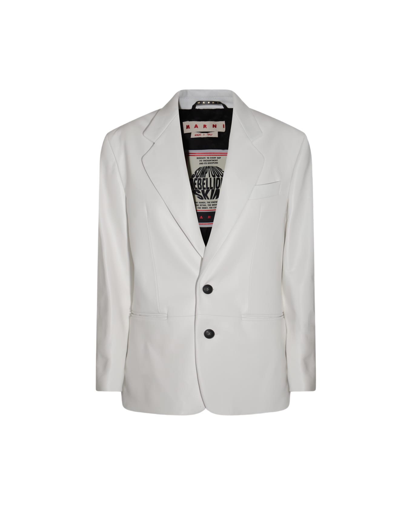 Marni White Leather Casual Jacket