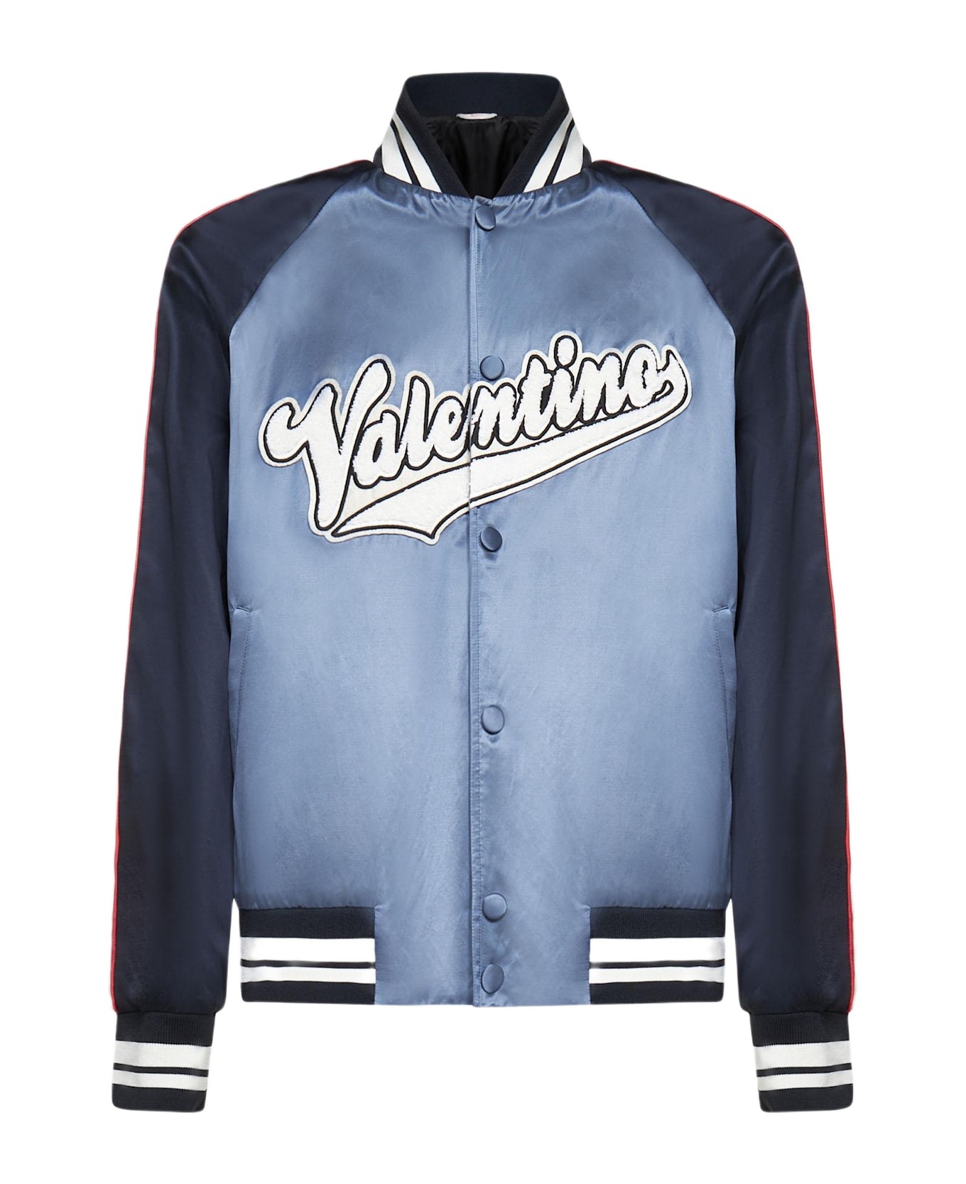 Valentino Garavani Logo-patch Viscose And Cotton Bomber Jacket - 7NA