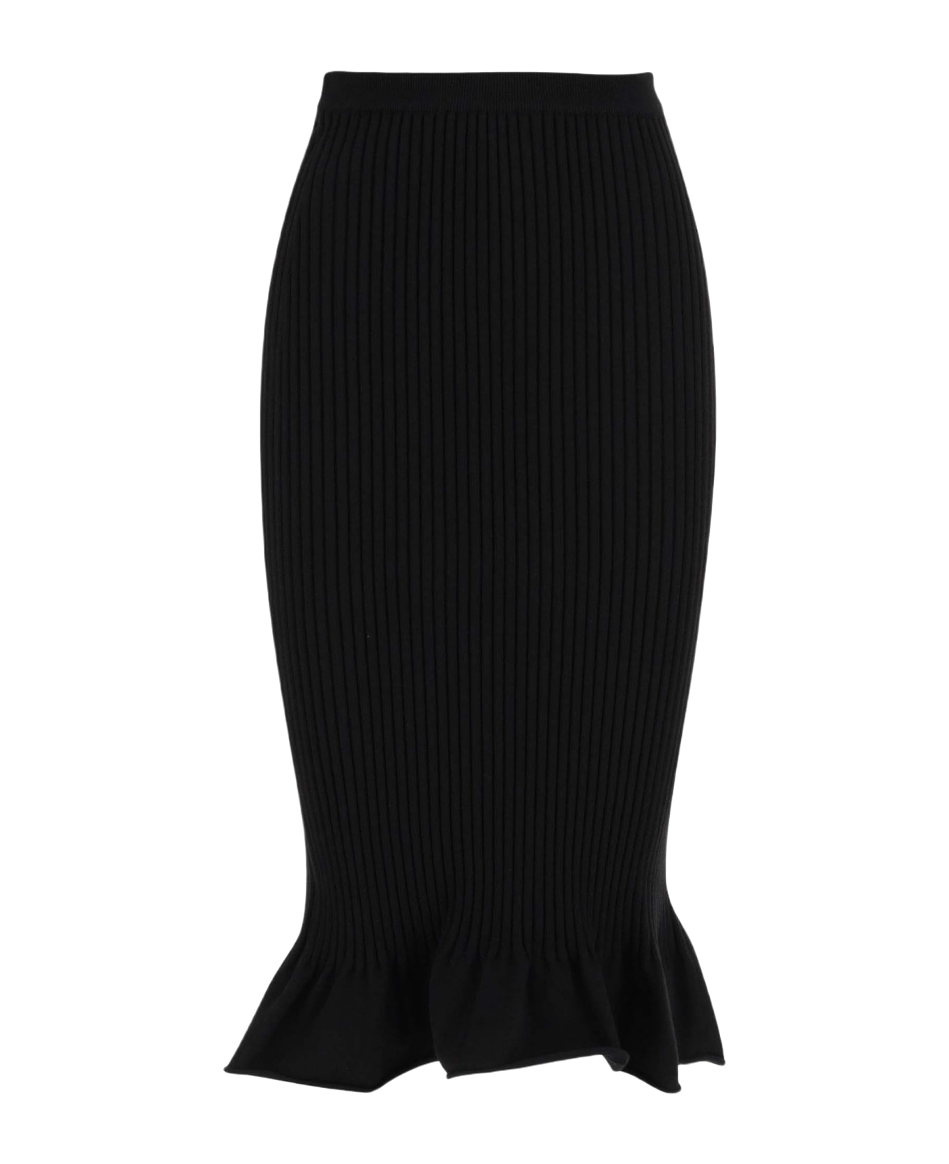 Khaite Sheath Skirt With Ruffle - Black