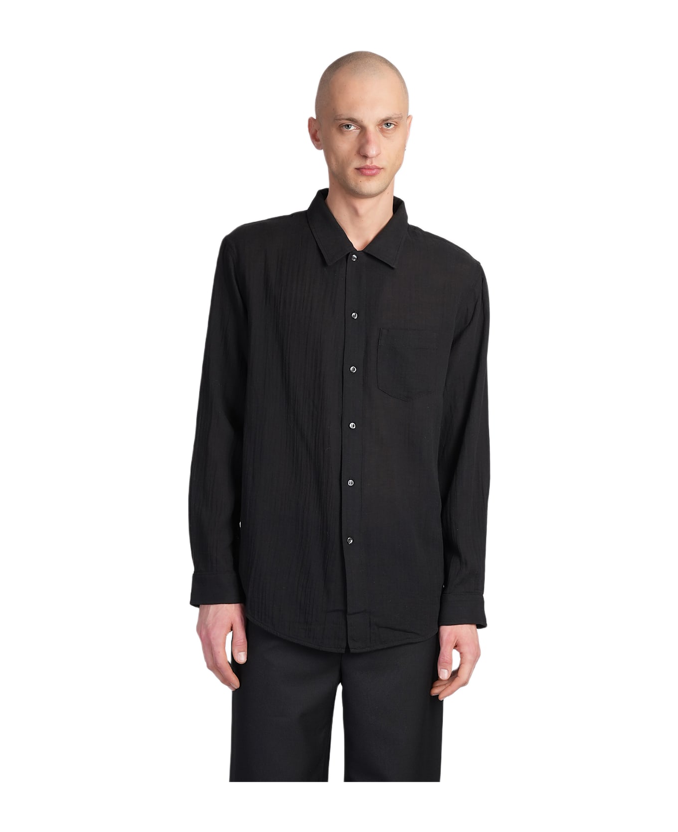 Séfr Leo Shirt In Black Cotton - black