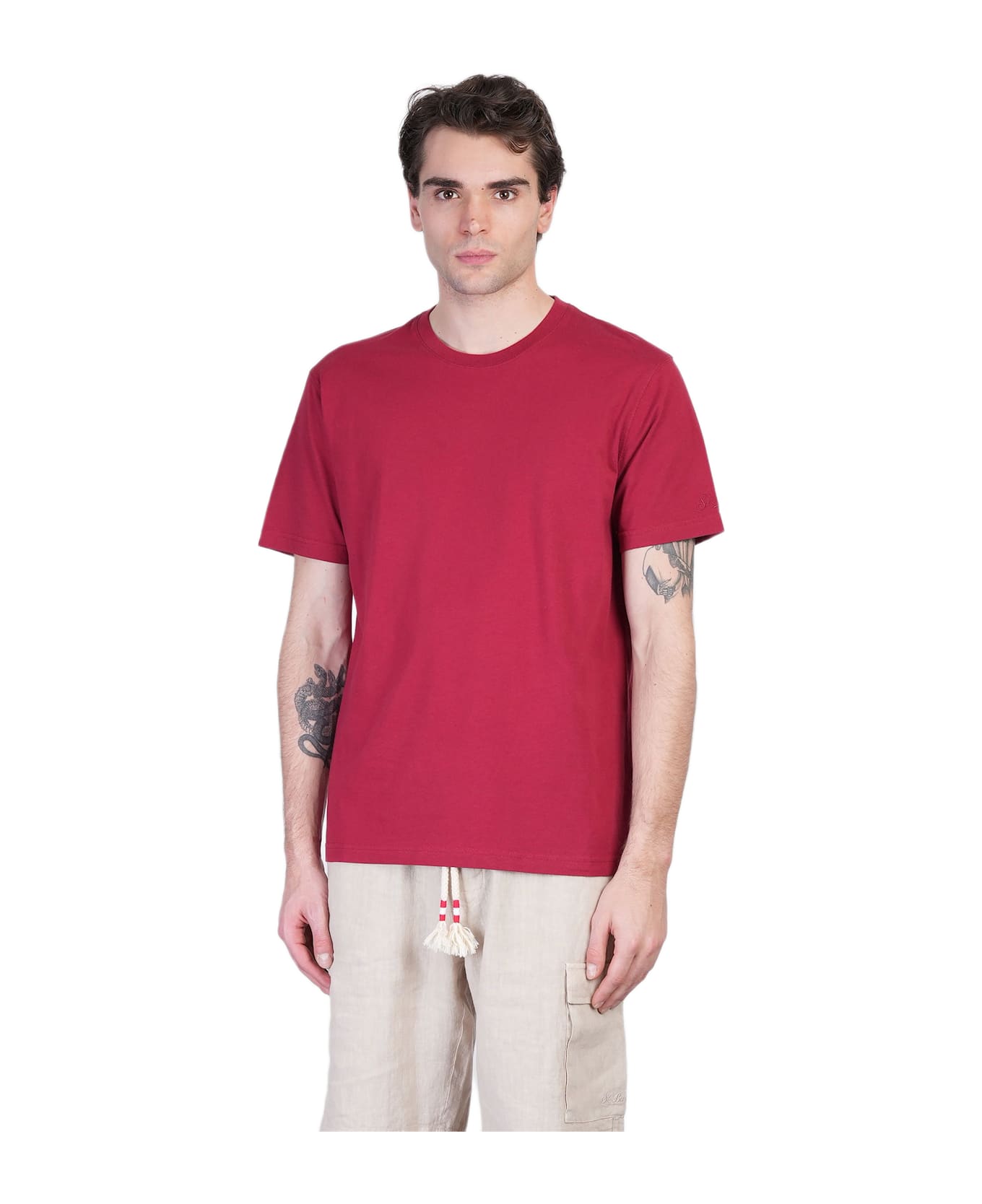 MC2 Saint Barth Dover L T-shirt In Bordeaux Cotton - bordeaux