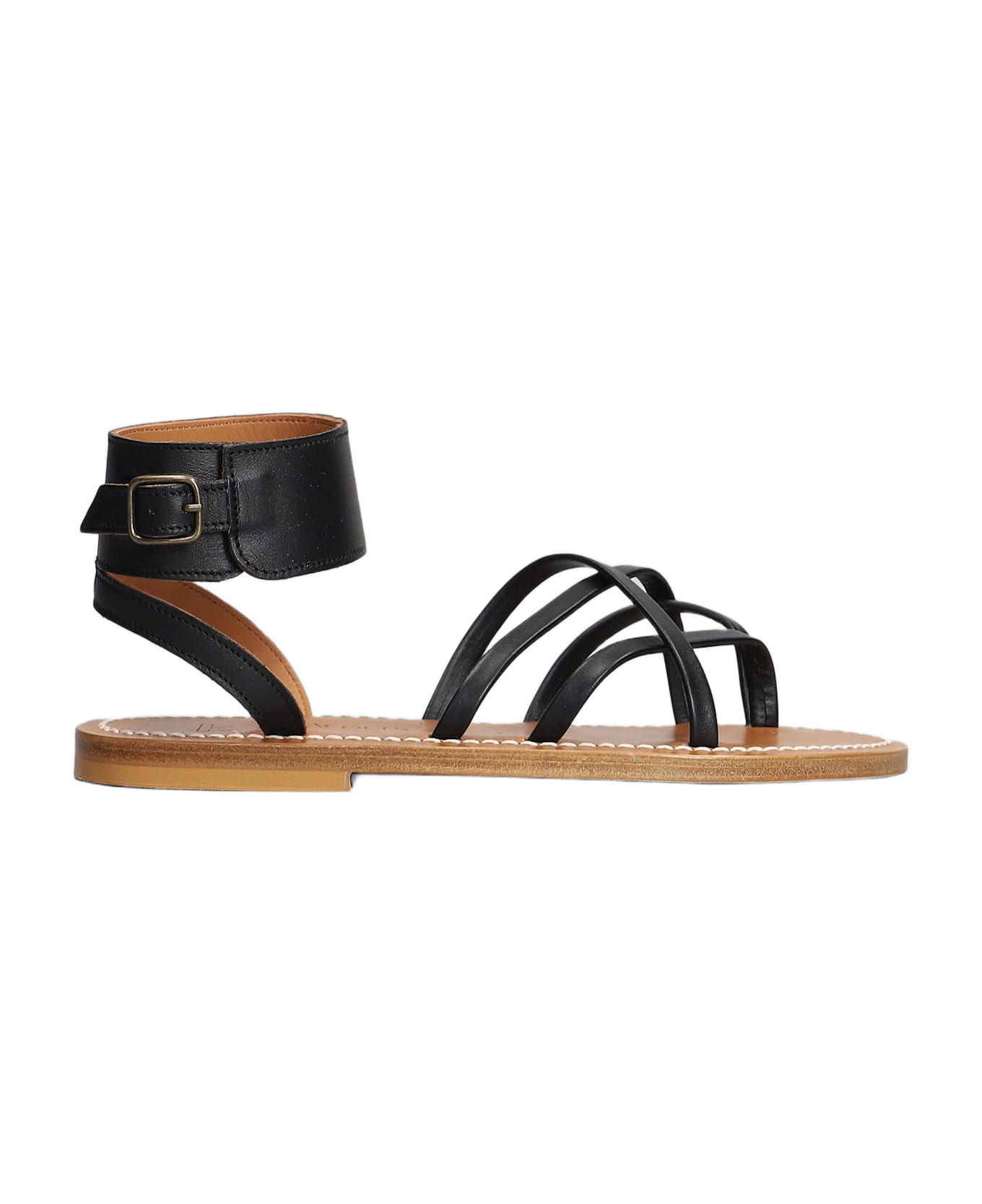 K.Jacques Selyse F Flats In Black Leather - black