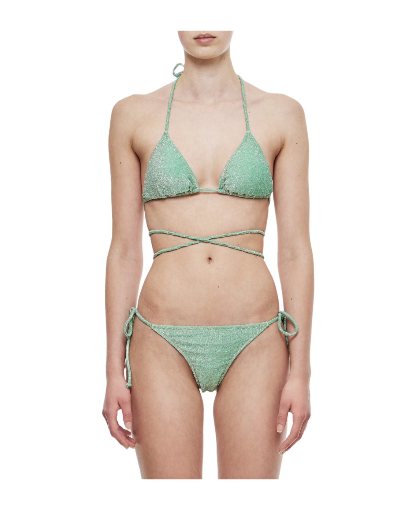 Reina Olga Miami Lurex Bikini Set - Green