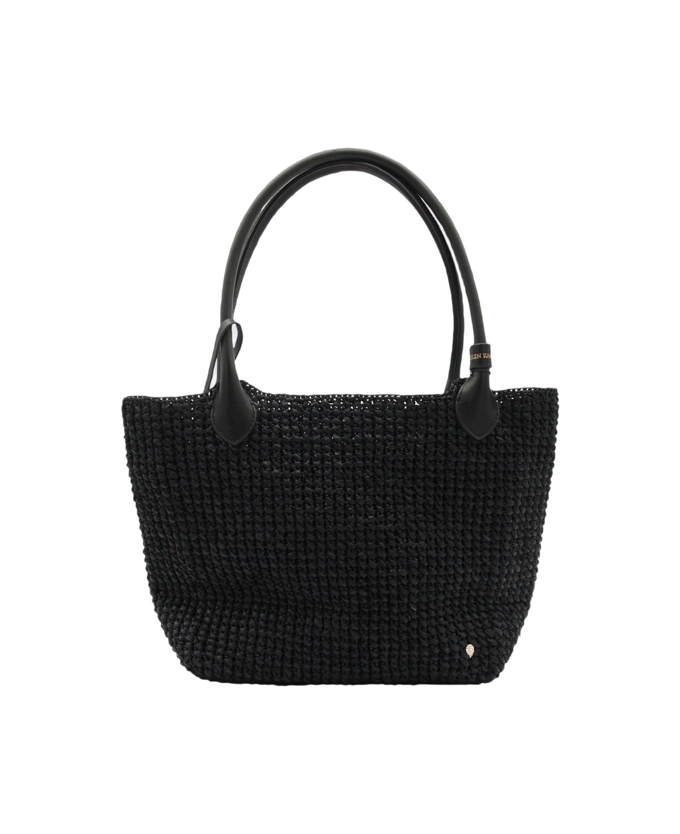 Helen Kaminski Black Raffia Top Handle Bag