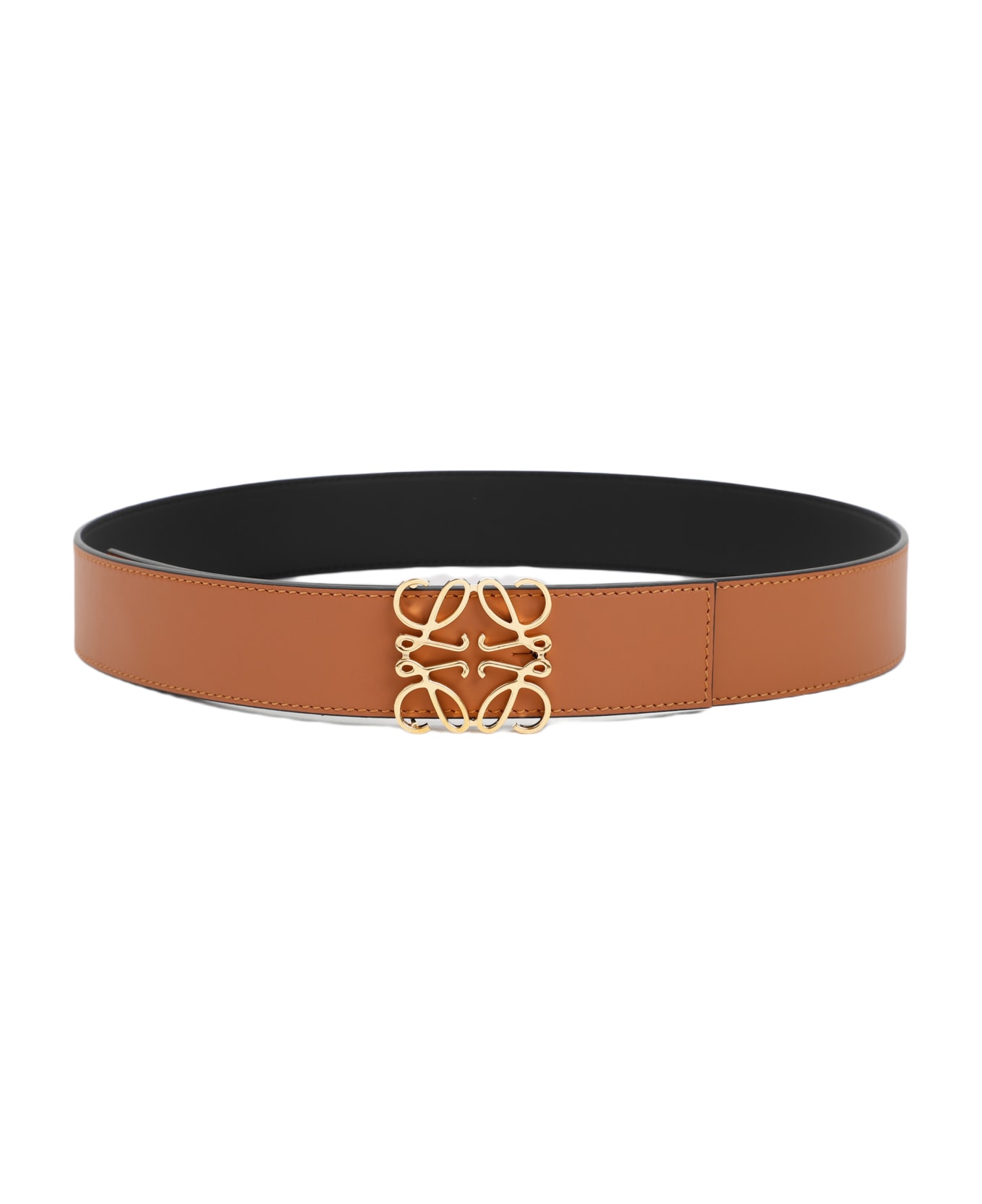 Loewe Reversible Anagram Belt 4cm - Tan Black Gold