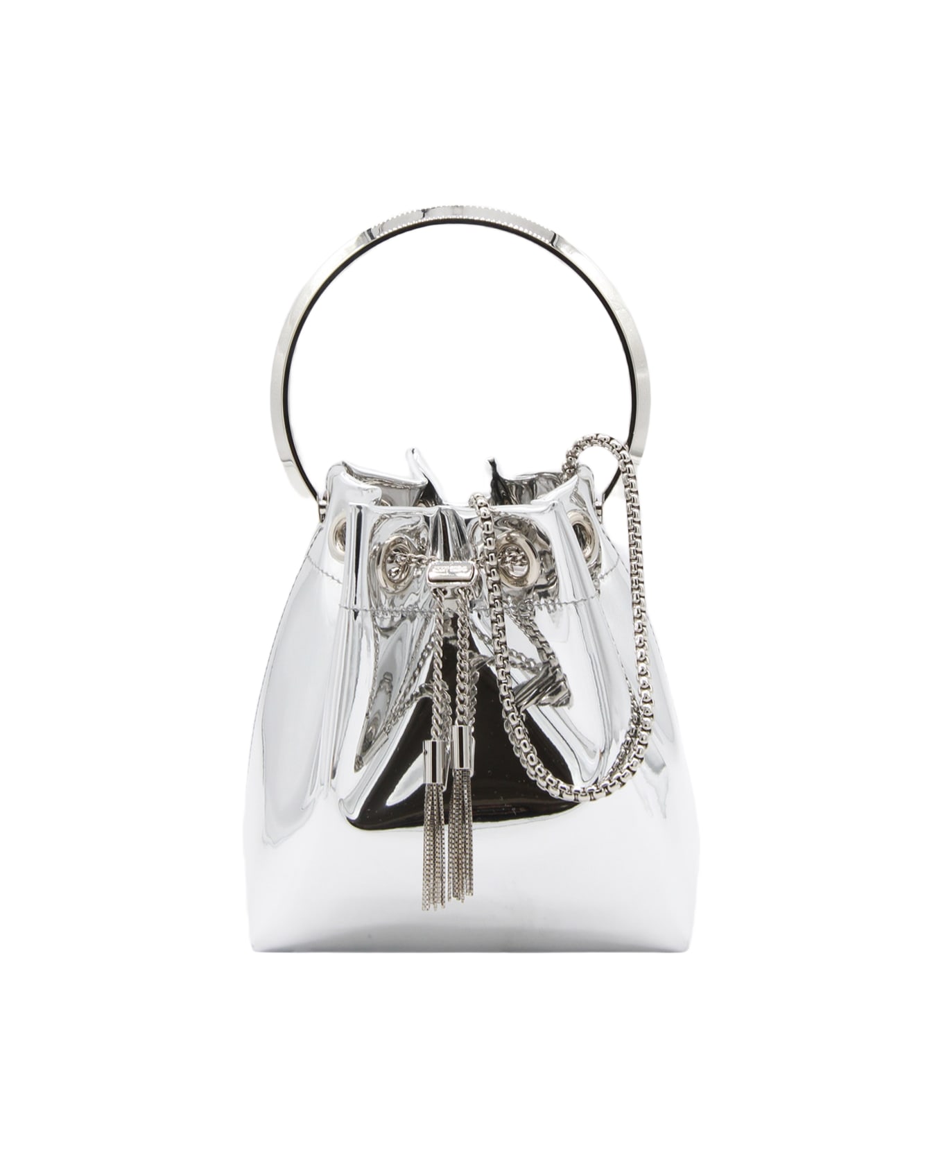 Jimmy Choo Silver Leather Top Handle Bag - Silver
