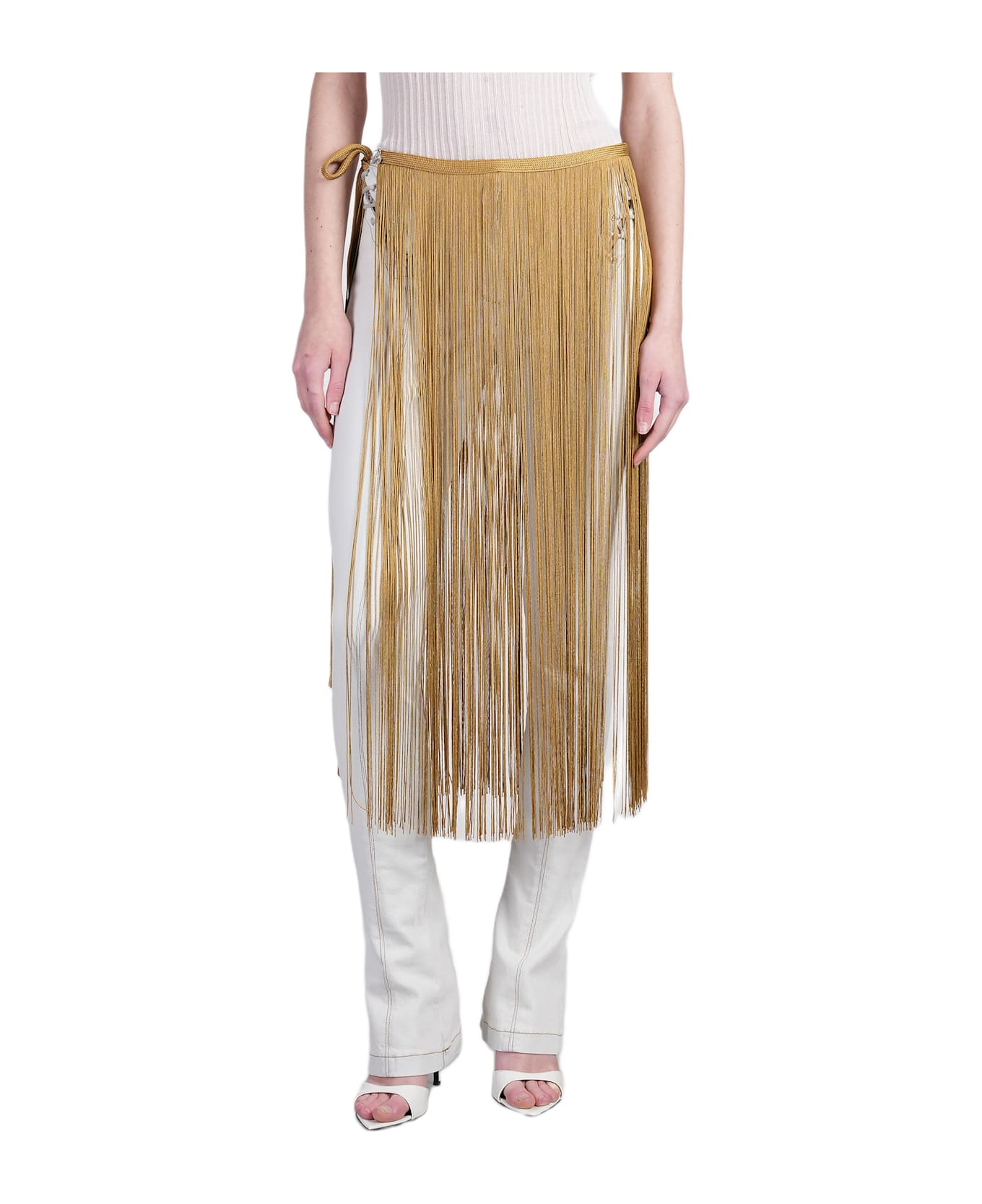 Blumarine Skirt In Gold Viscose - gold