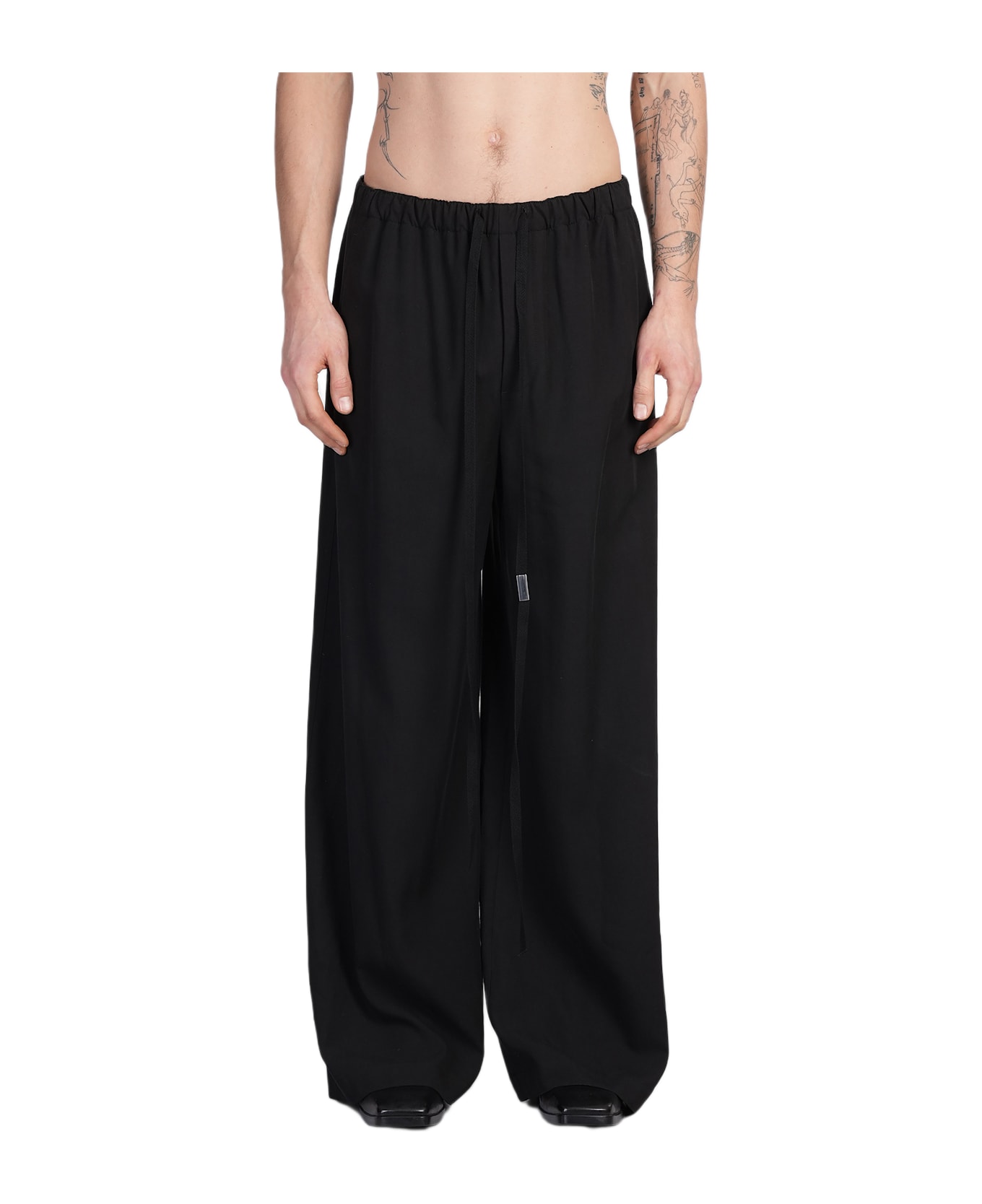 Ann Demeulemeester Ibert Pants In Black Wool And Polyester - black