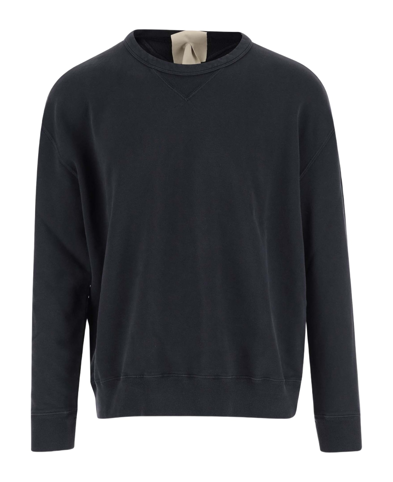 Ten C Cotton Sweatshirt With Appliqué - Black