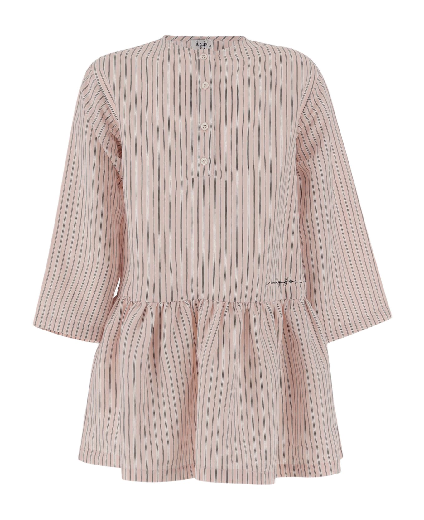 Il Gufo Striped Dress - Beige