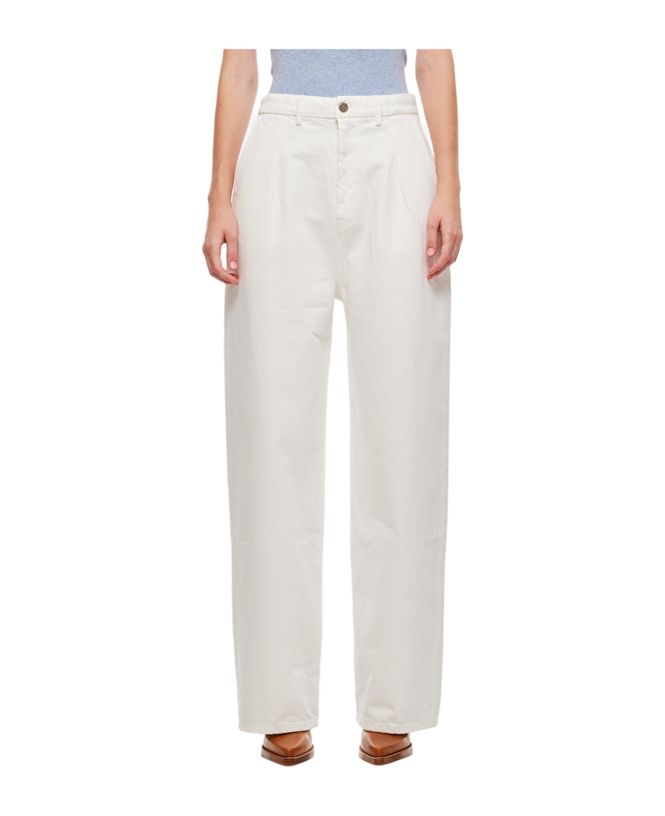 Loulou Studio Wide Leg Denim Pants - White