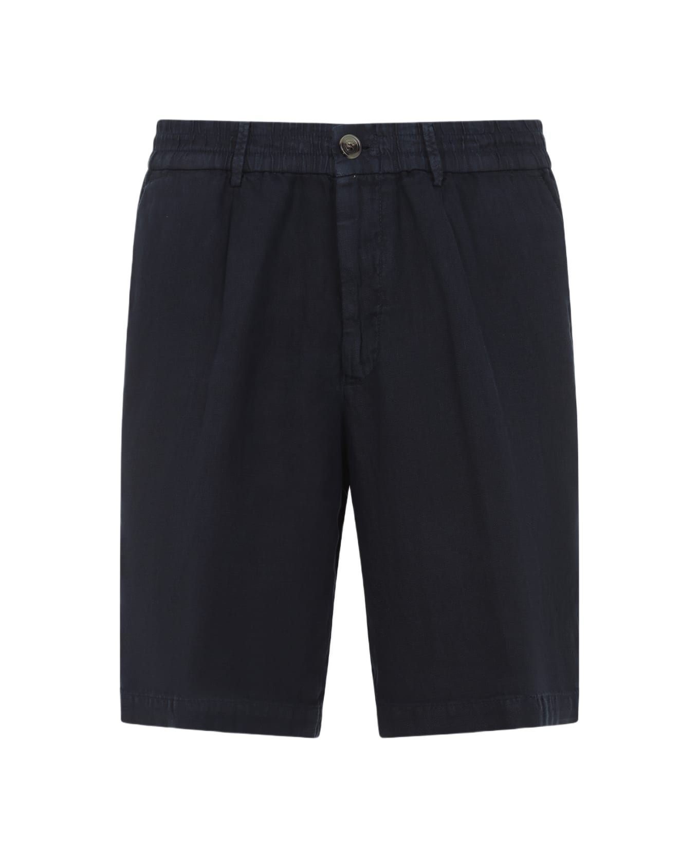 Brunello Cucinelli Linen Bermuda - Navy