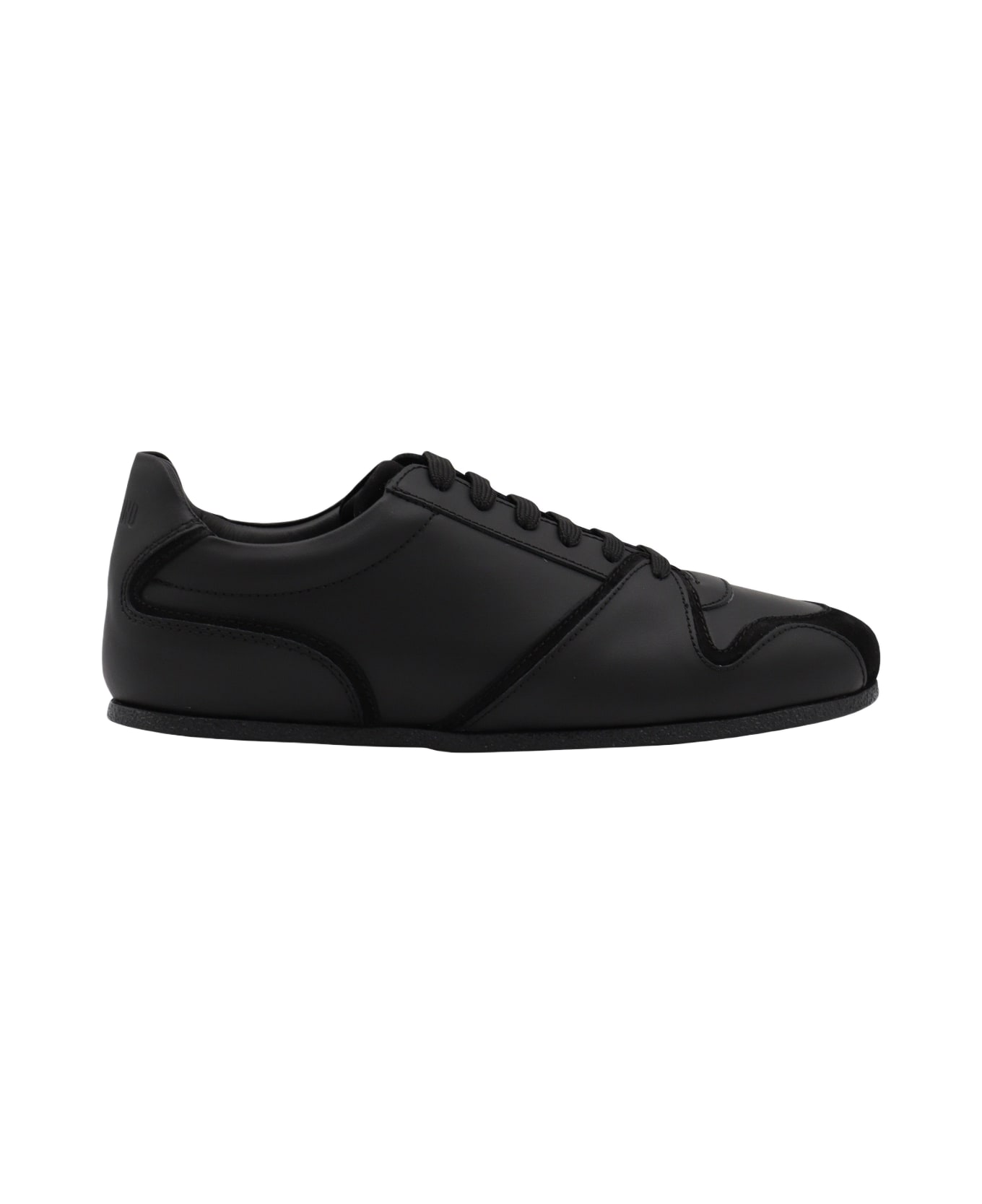 Moschino Black Leather Sneakers - Black