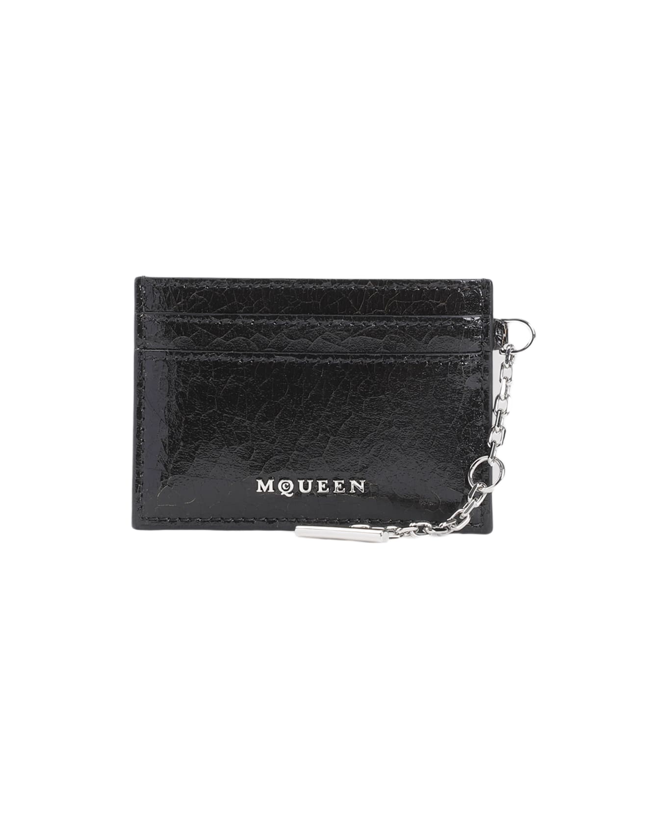 Alexander McQueen Sling Card Holder - Black Caramel Silver