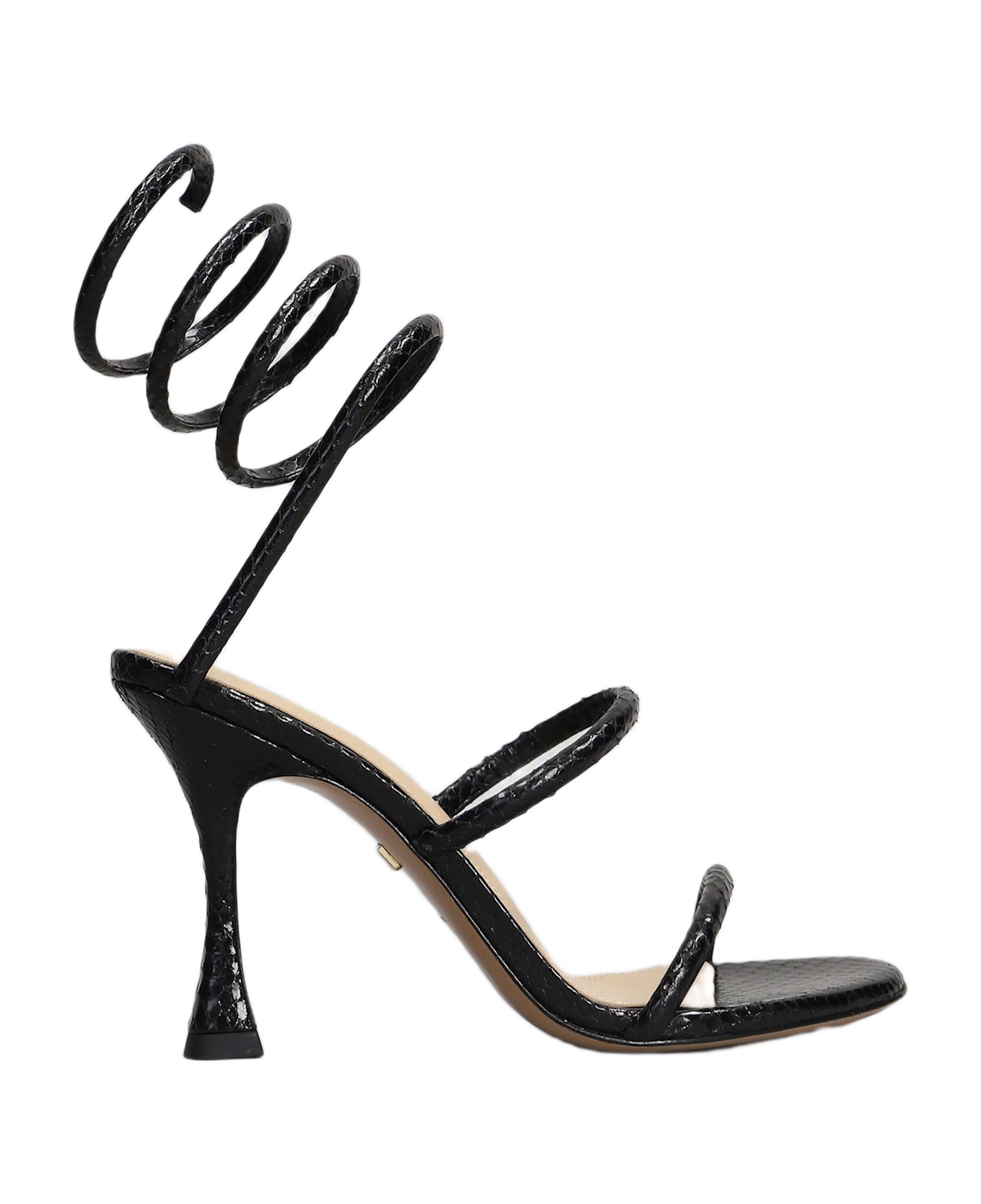 Lola Cruz Greta 95 Sandals In Black Leather - black