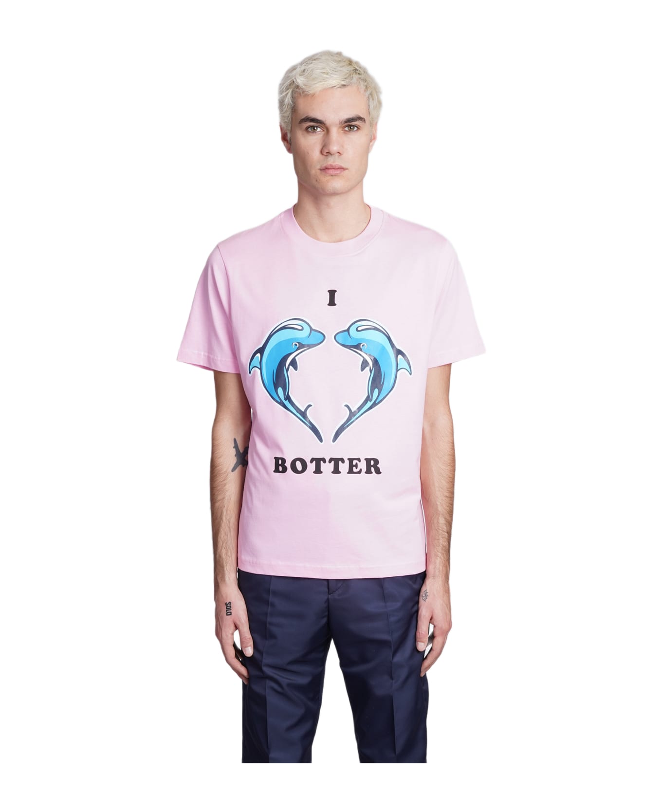 Botter T-shirt In Rose-pink Cotton - WHITE