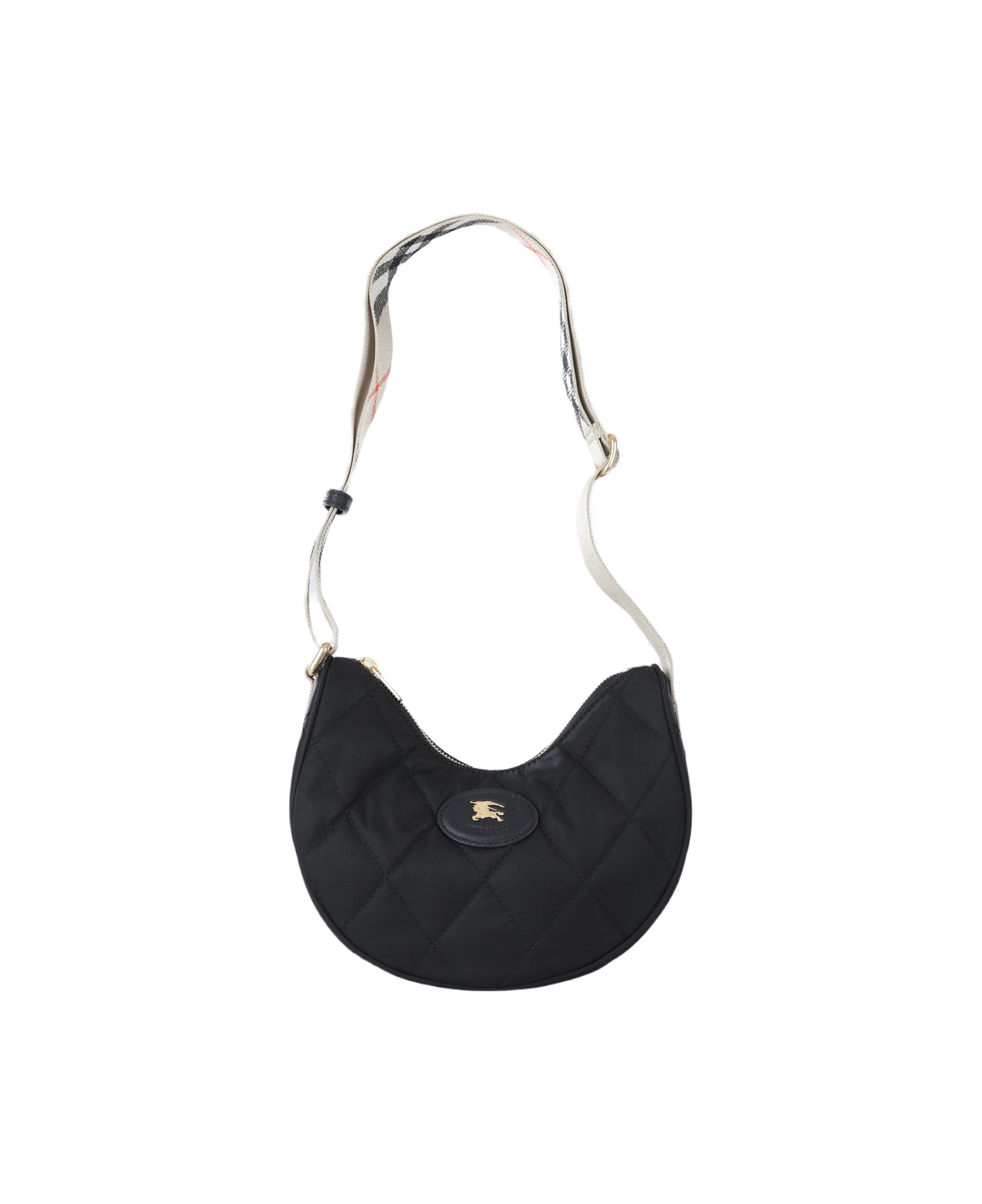 Burberry Black Leather Horseshoe Crossbody Bag - Black