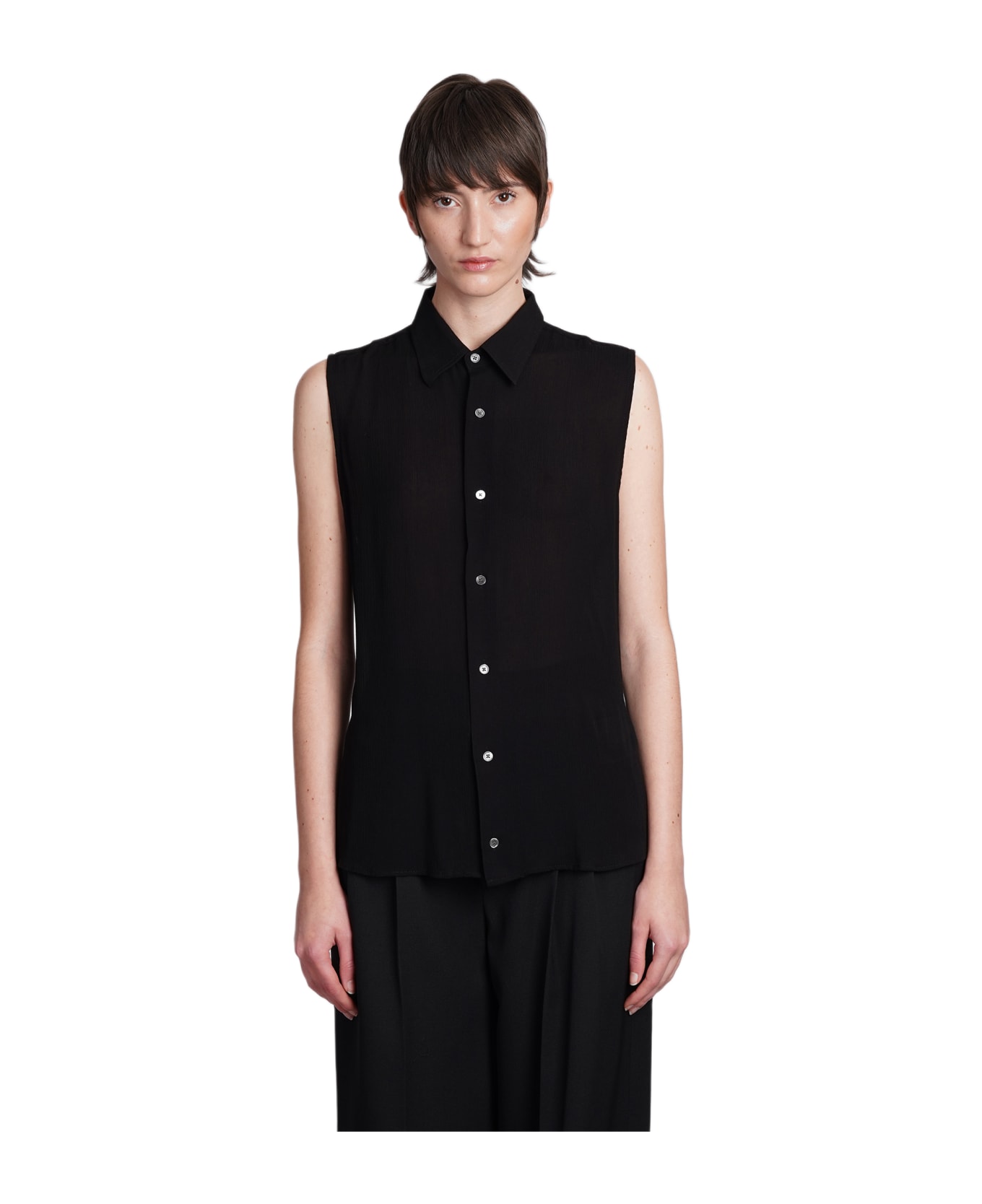 Ami Alexandre Mattiussi Shirt In Black Viscose - black