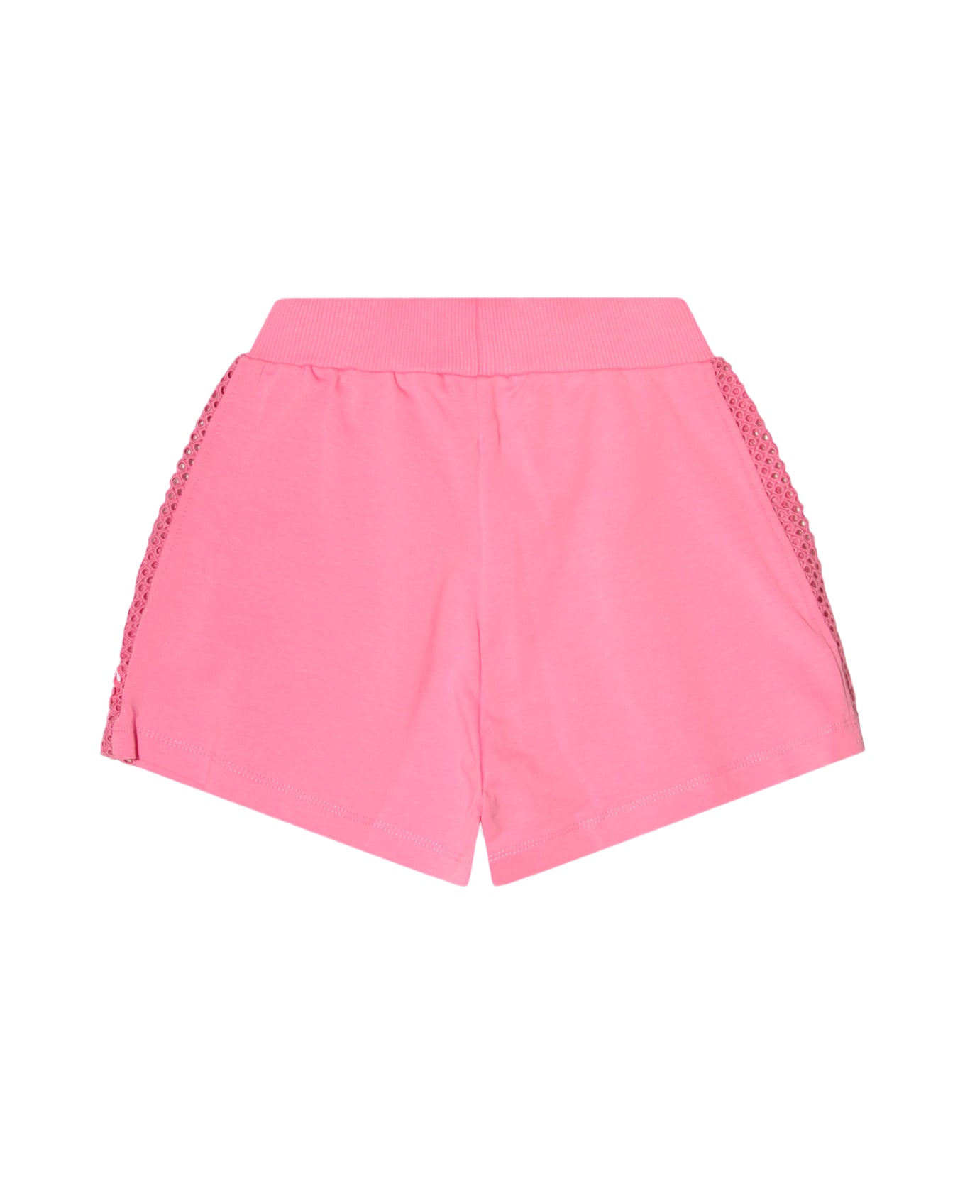 Monnalisa Pink Peach Cotton Shorts - Rosa Peach