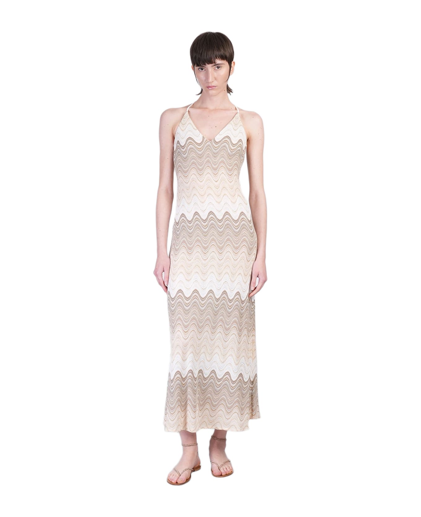MC2 Saint Barth Eydis Long Dress In Beige Polyester - beige
