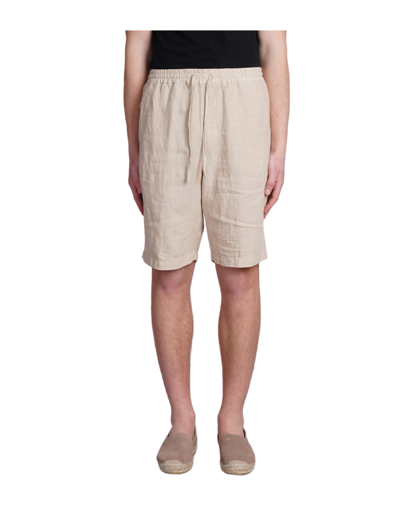 120% Lino Shorts In Beige Linen - beige