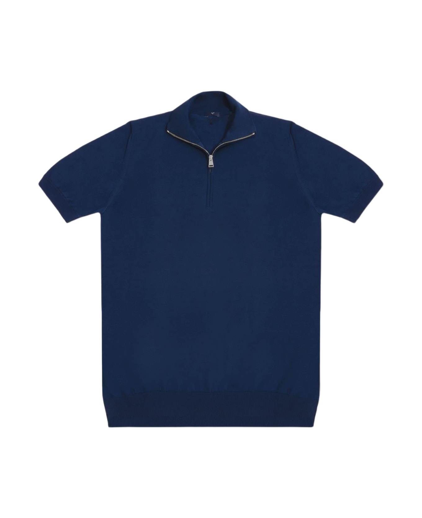 Larusmiani Paul T-shirt With Zip Sweater - Navy