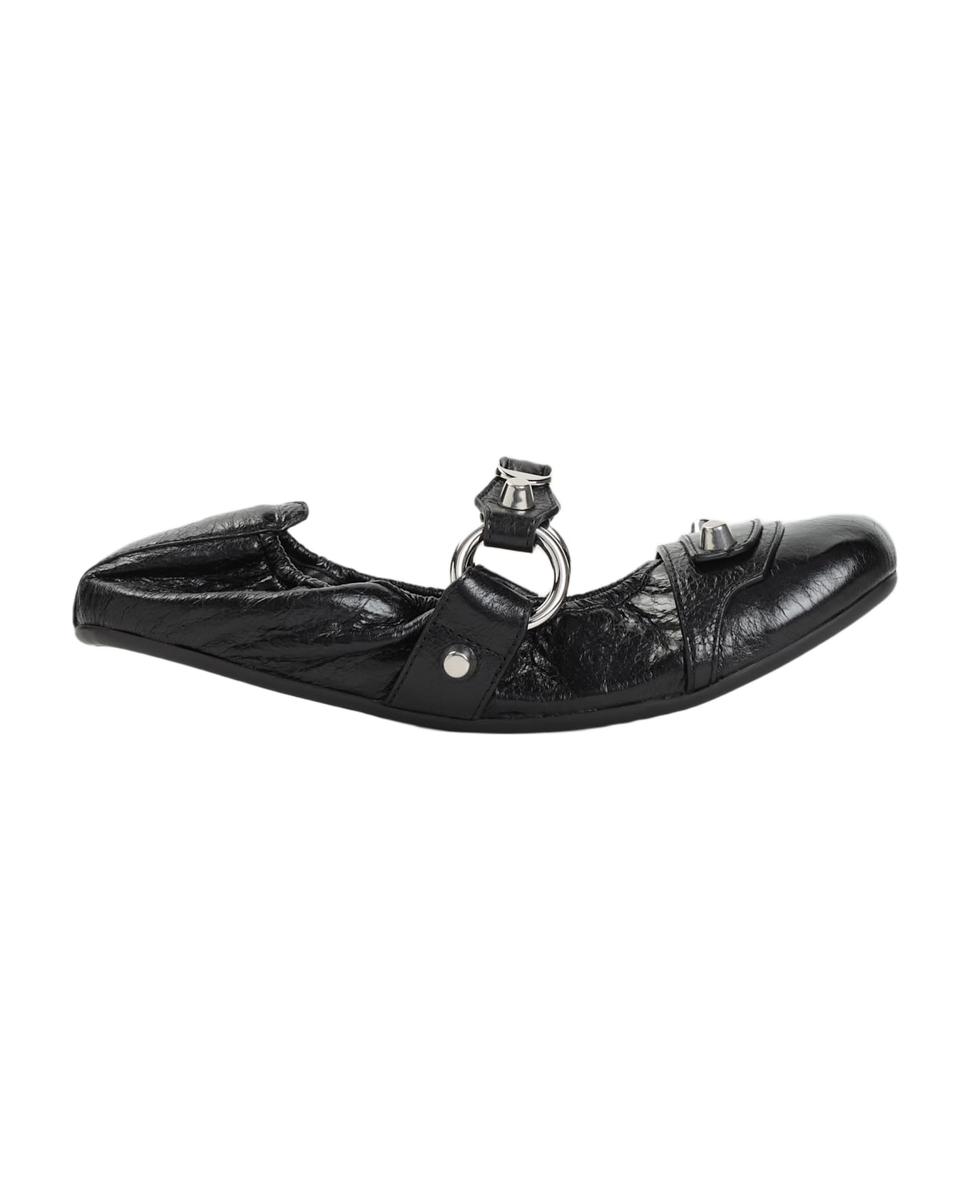Balenciaga City Flat Sandals - Black Silver